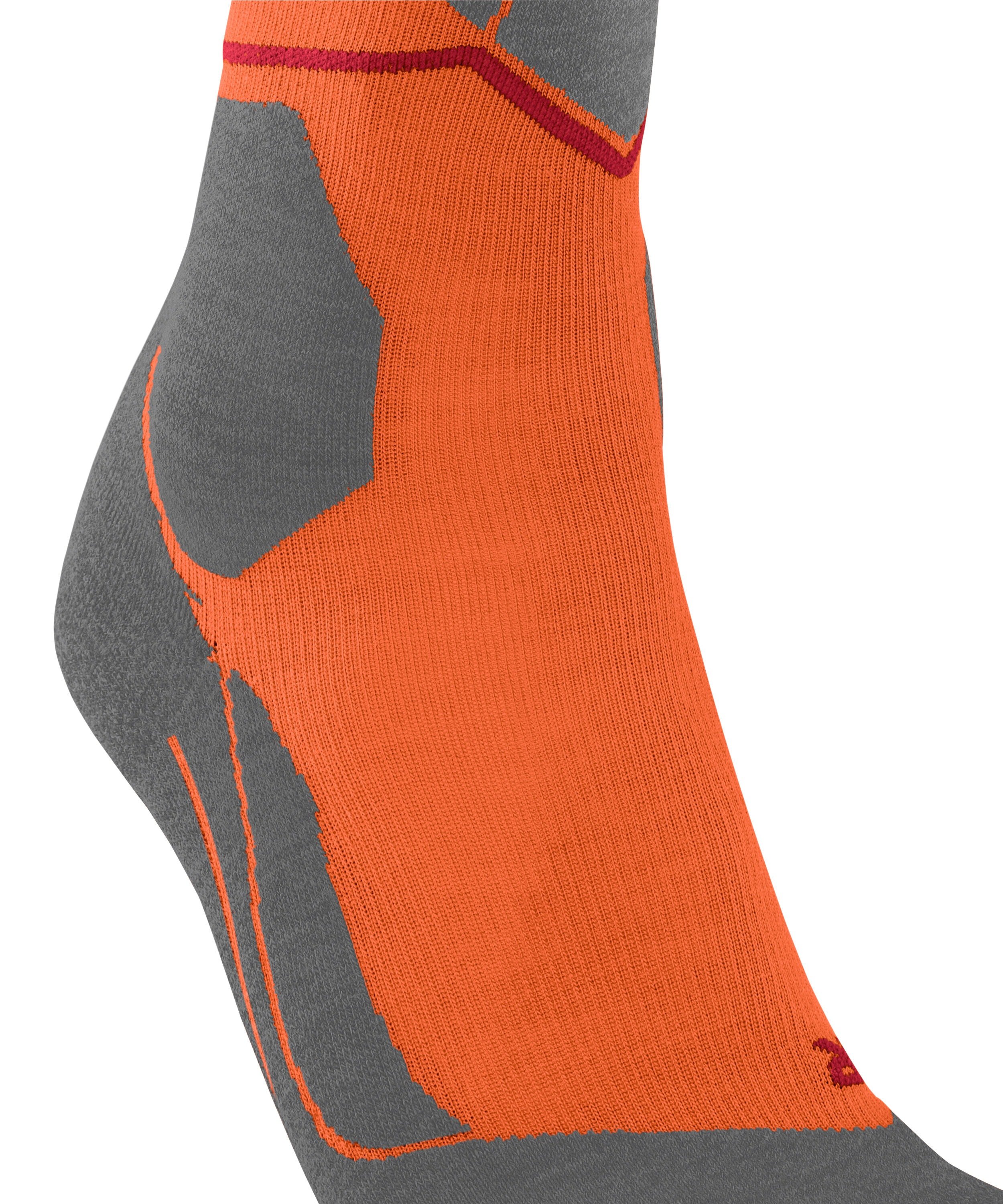 FALKE SK4 Advanced Compression Light heren skiing kniekousen, grijs (flash orange)