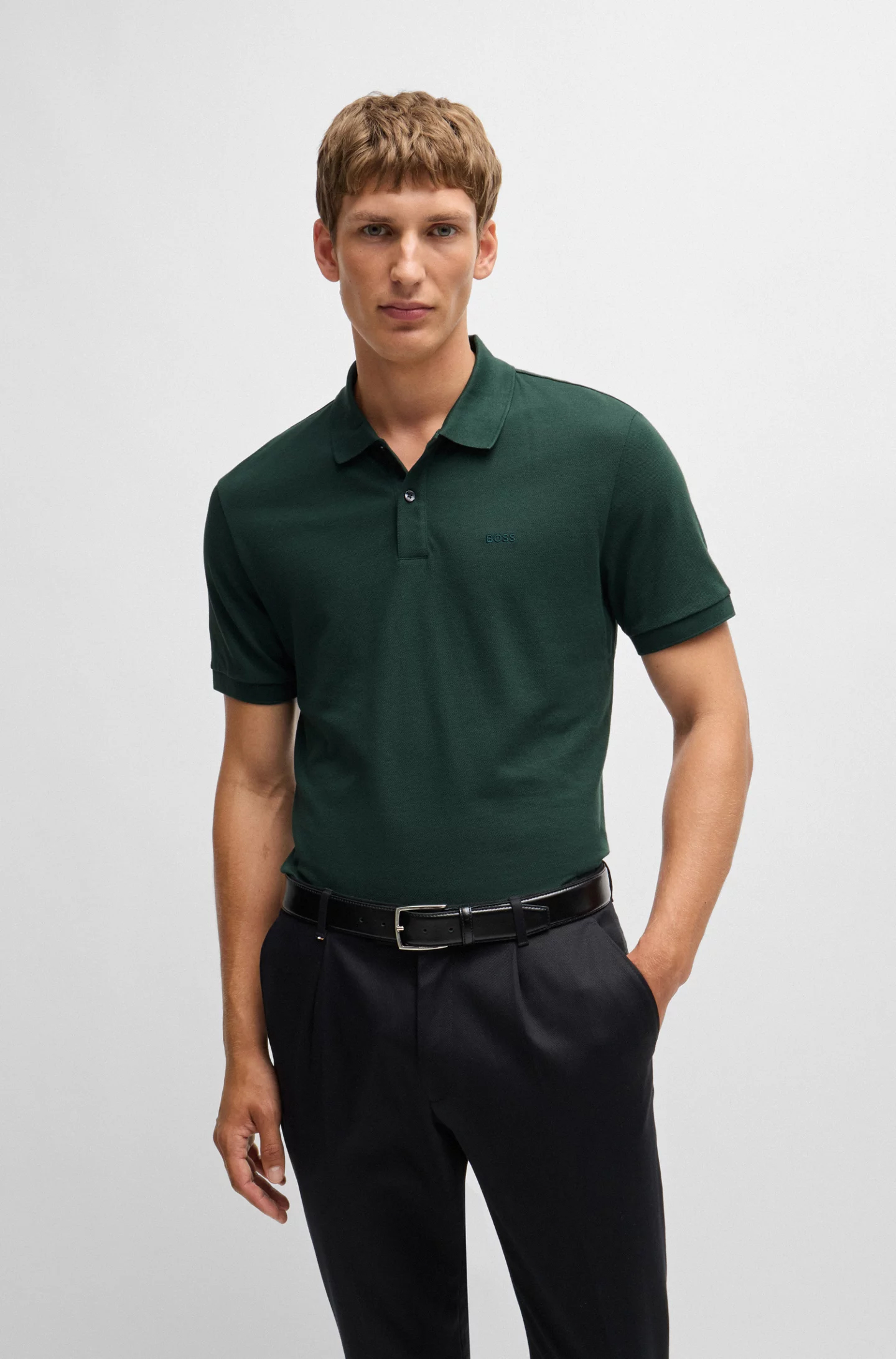 BOSS Pallas regular fit polo, pique, groen