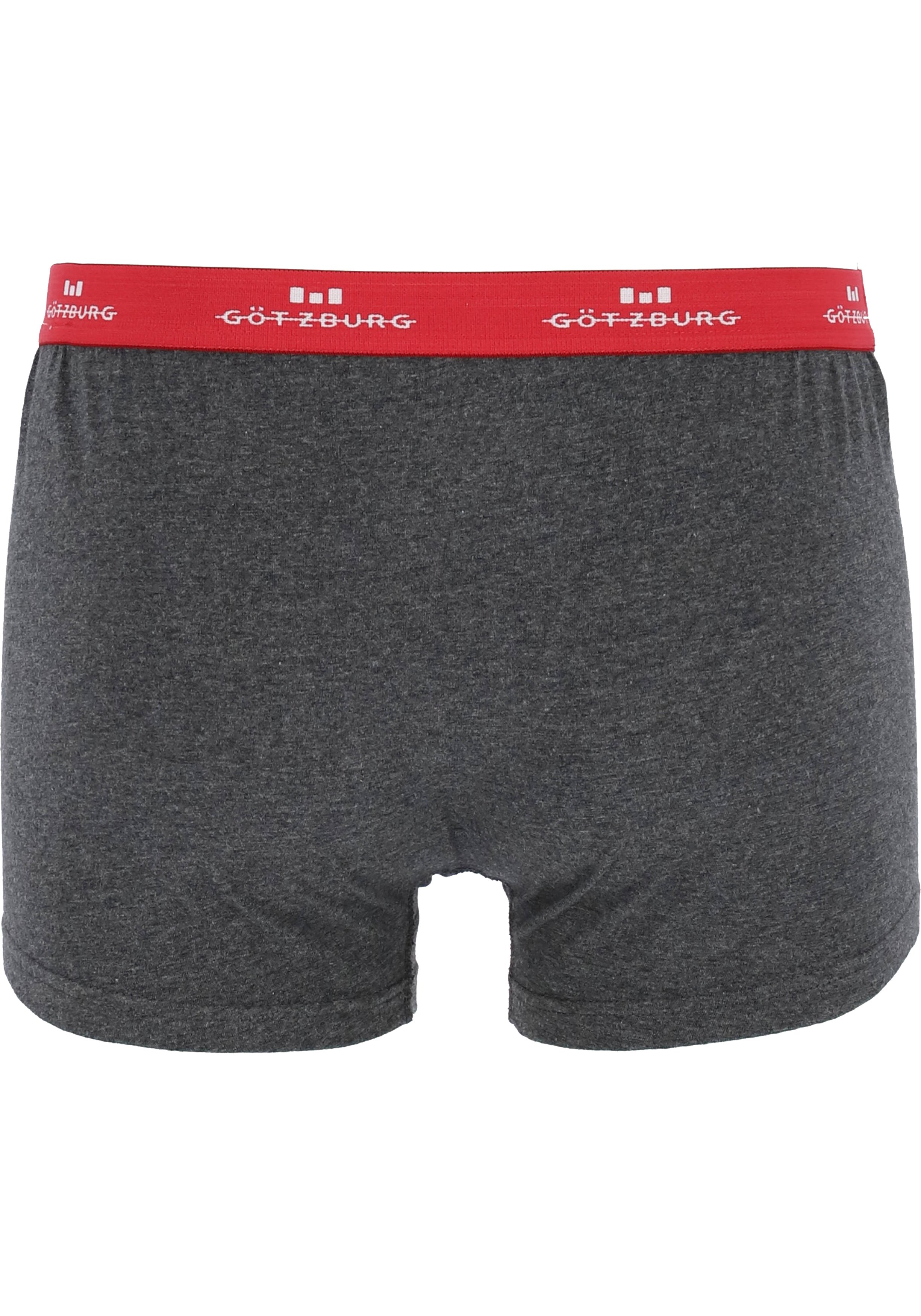 Gotzburg heren boxers (2-pack), normale lengte, donkergrijs en rood