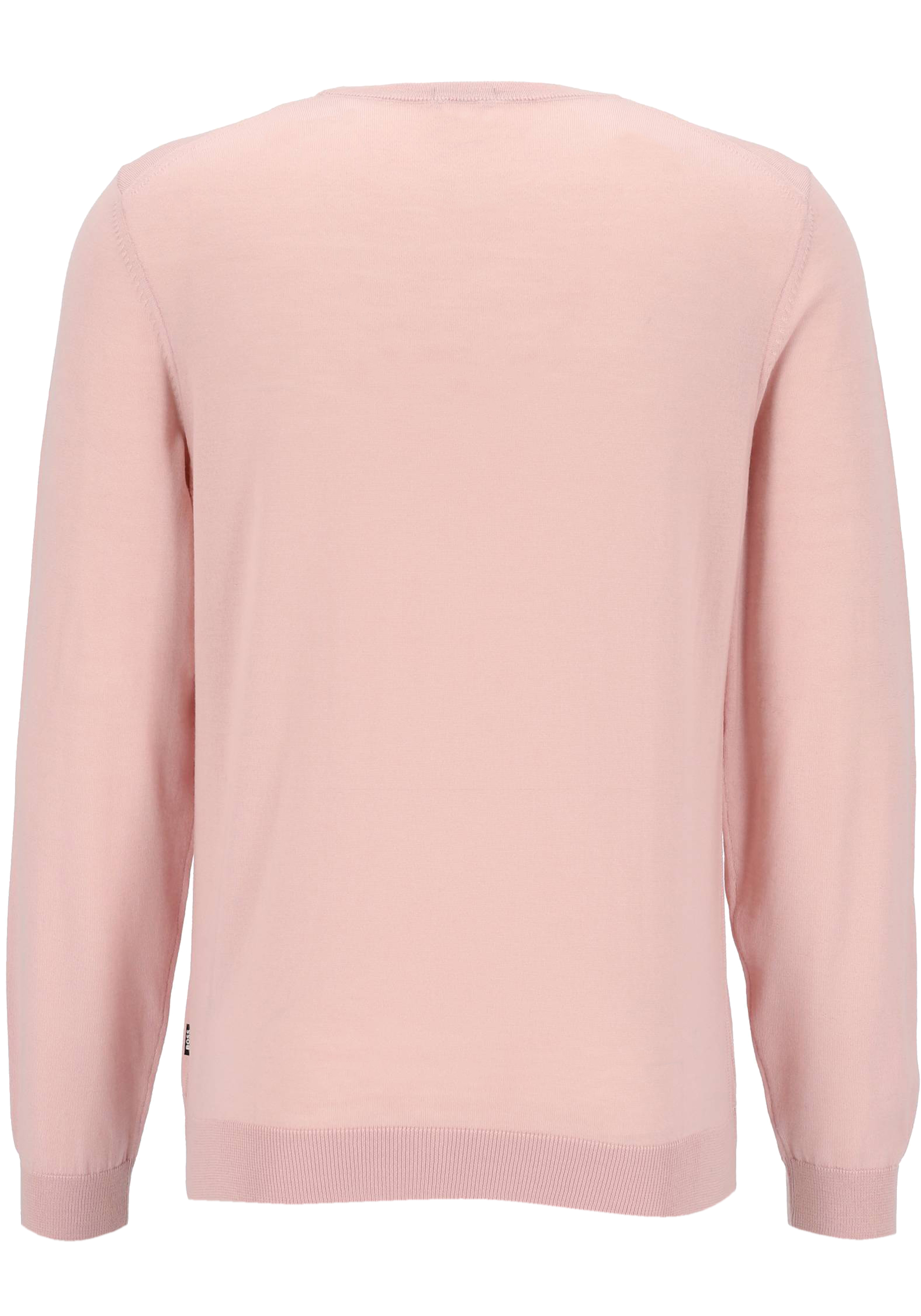 BOSS Leno slim fit trui wol, heren pullover middeldik O-hals, roze