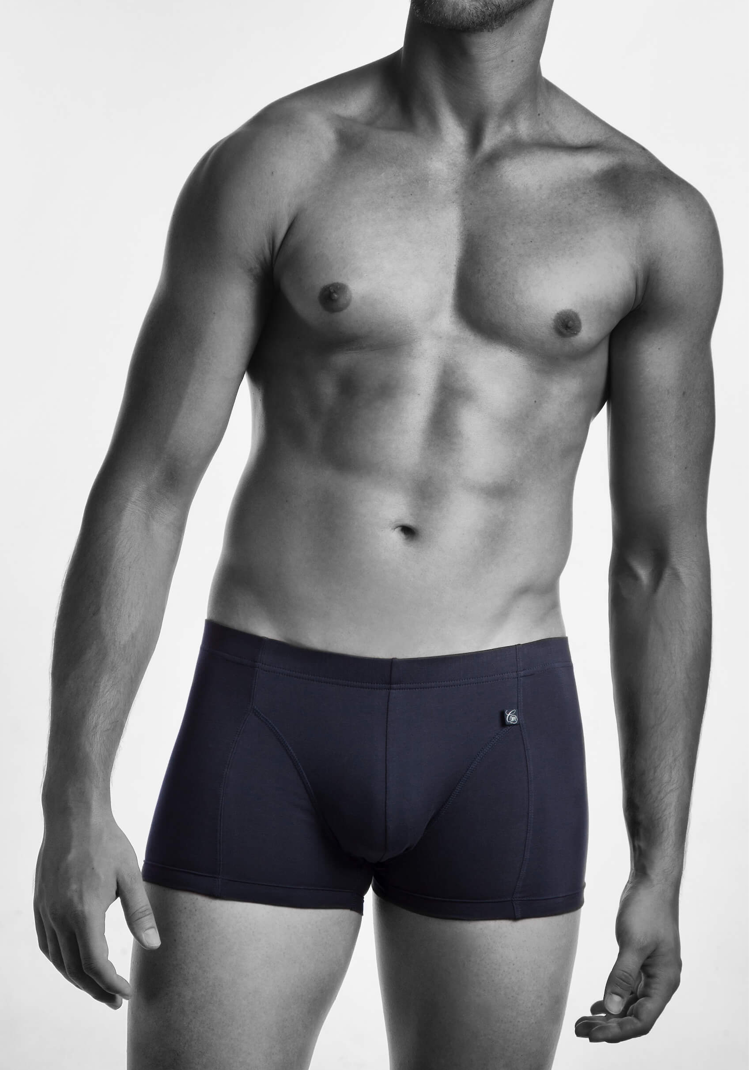 Claesen's Cls No.1 normale lengte boxer (2-pack), heren pima medium boxer, blauw