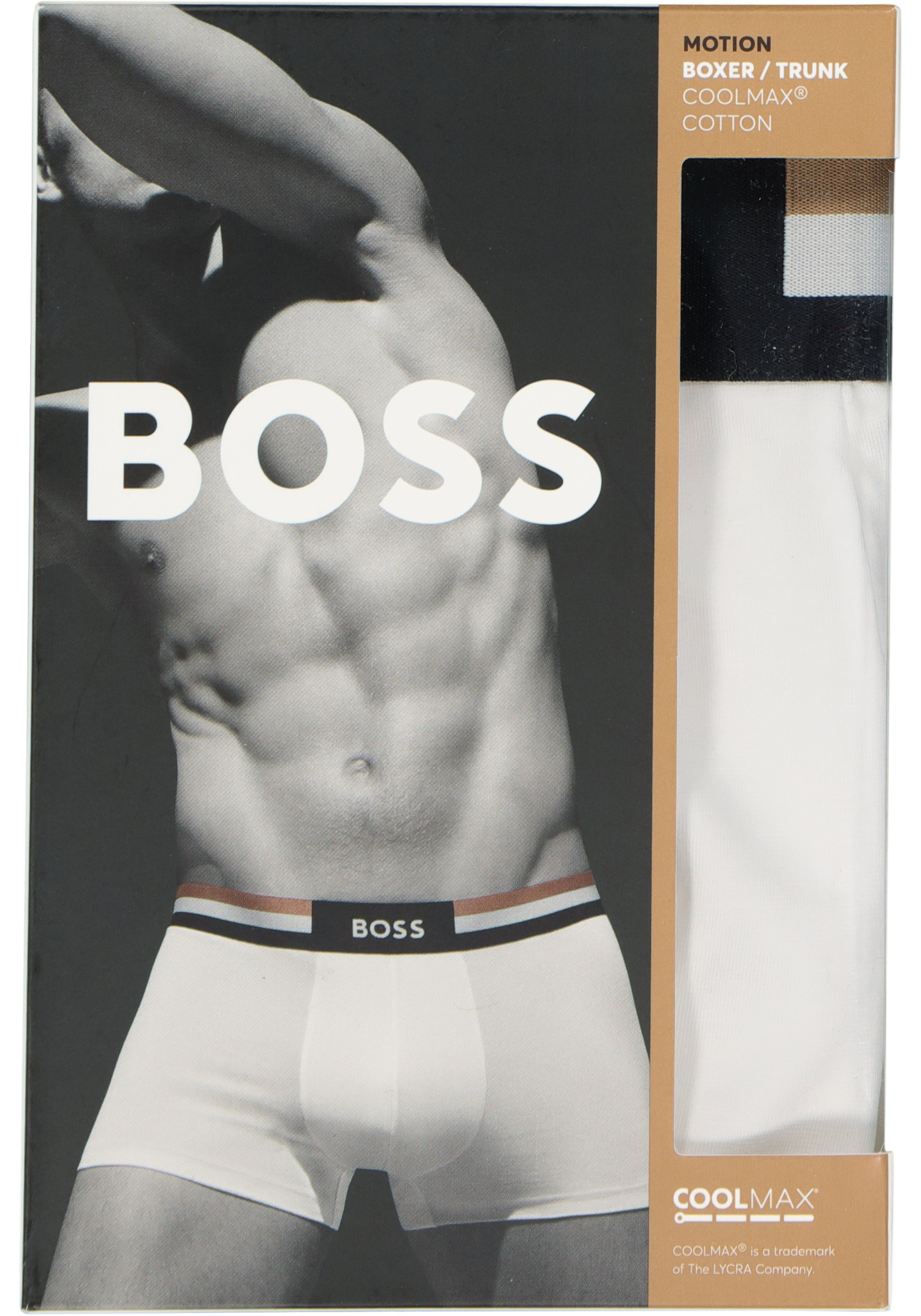 HUGO BOSS Motion trunk (1-pack), heren boxer kort, wit