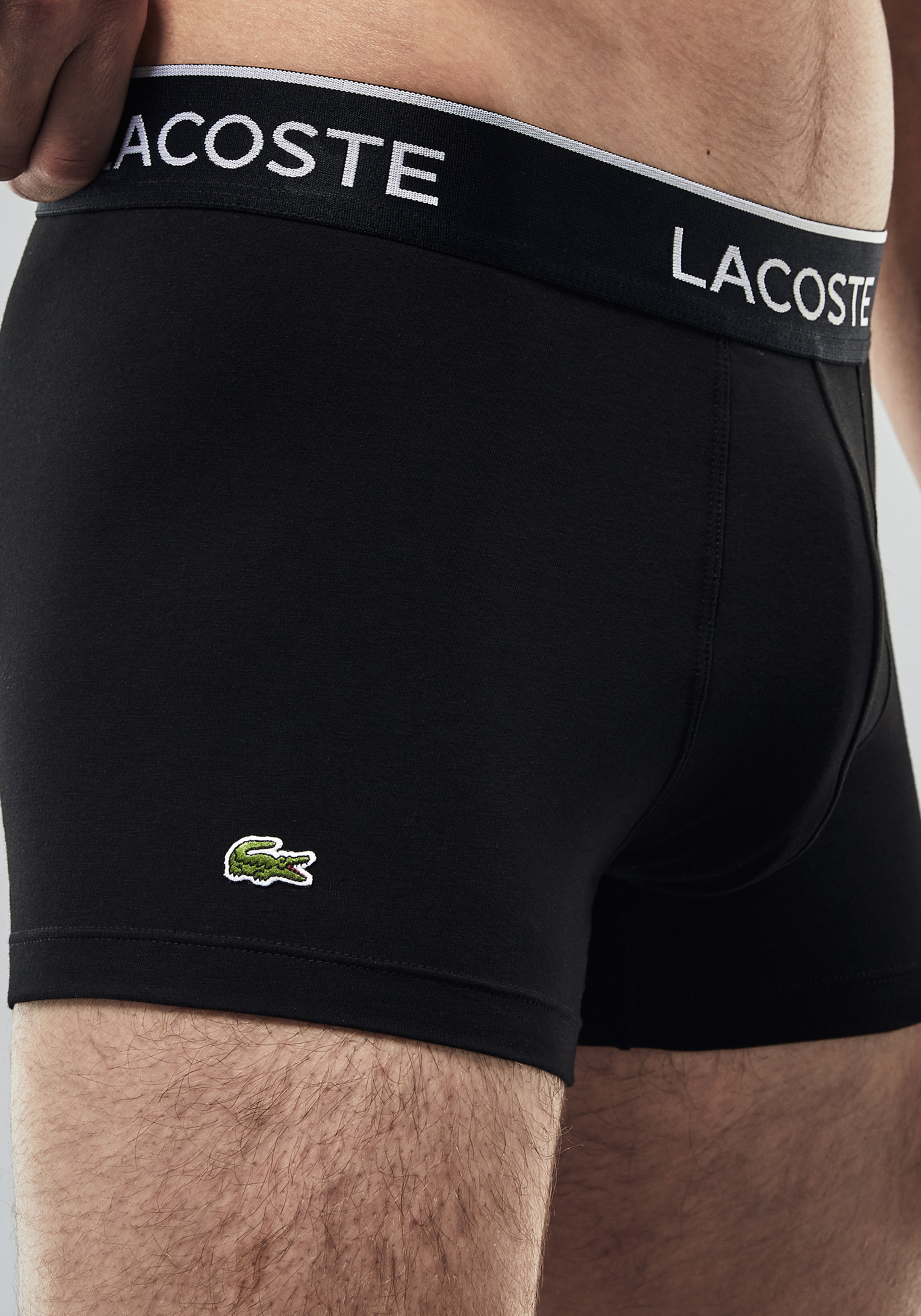 Lacoste Boxer Trunks (3-pack), heren boxers kort, zwart, wit en grijs