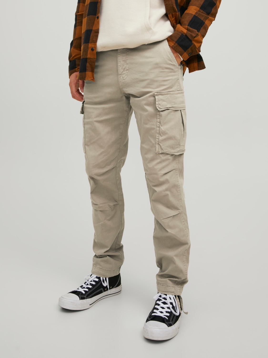 JACK & JONES Ace Tucker Cargoa loose fit, heren cargo broek, beige