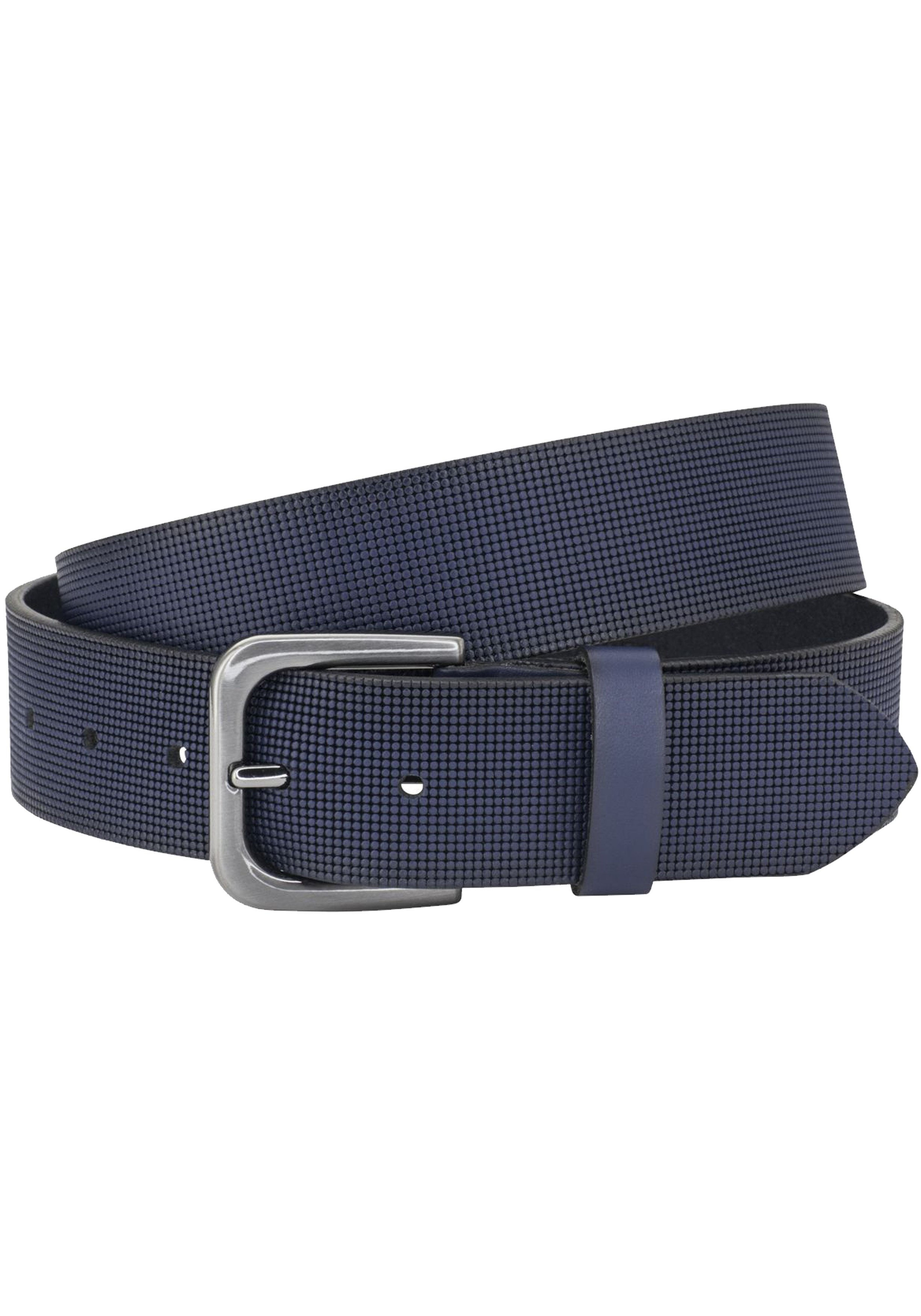 LINDENMANN leren heren riem, marineblauw