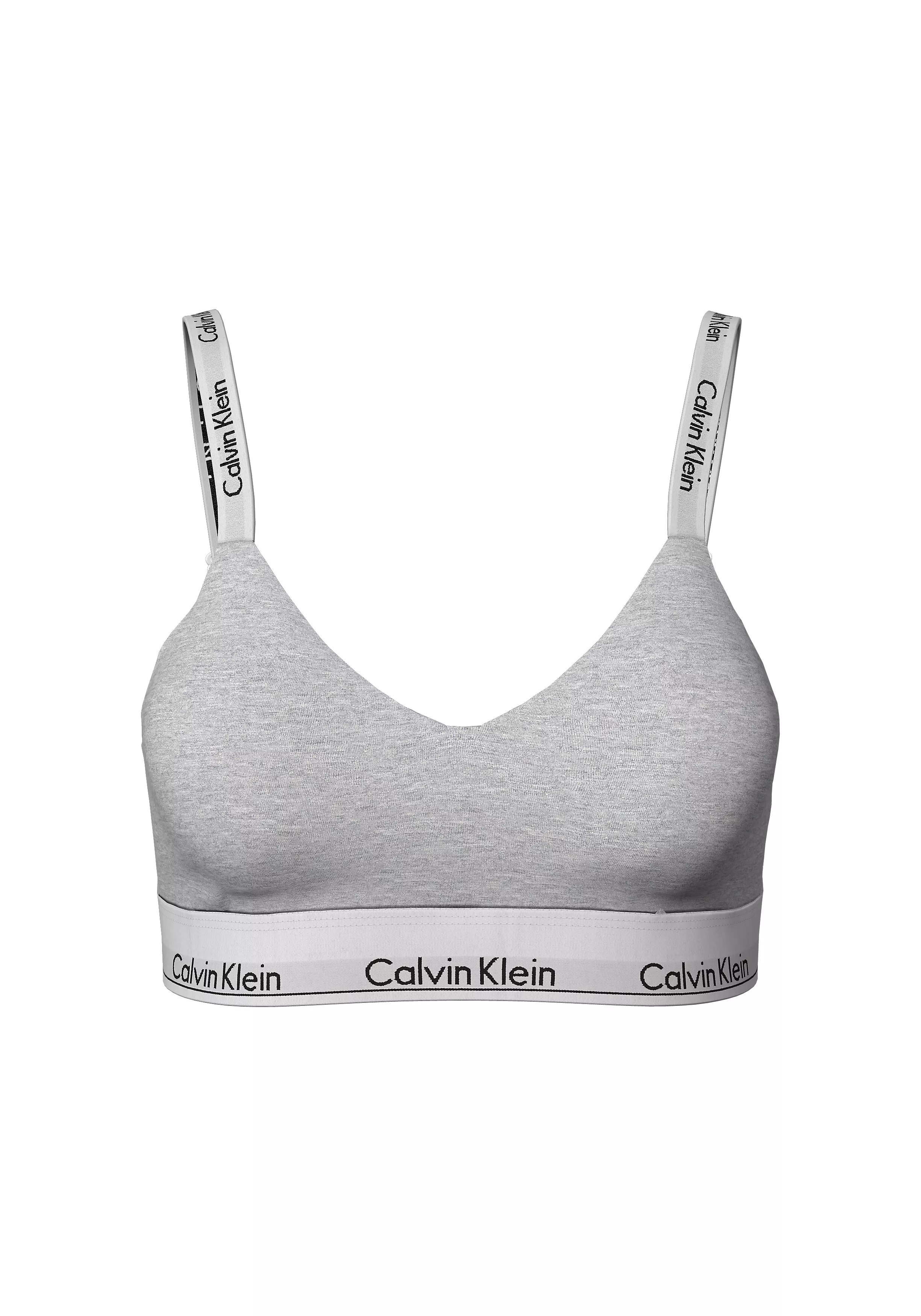 Calvin Klein dames Modern Cottonlightly lined bralette , bralette, grijs