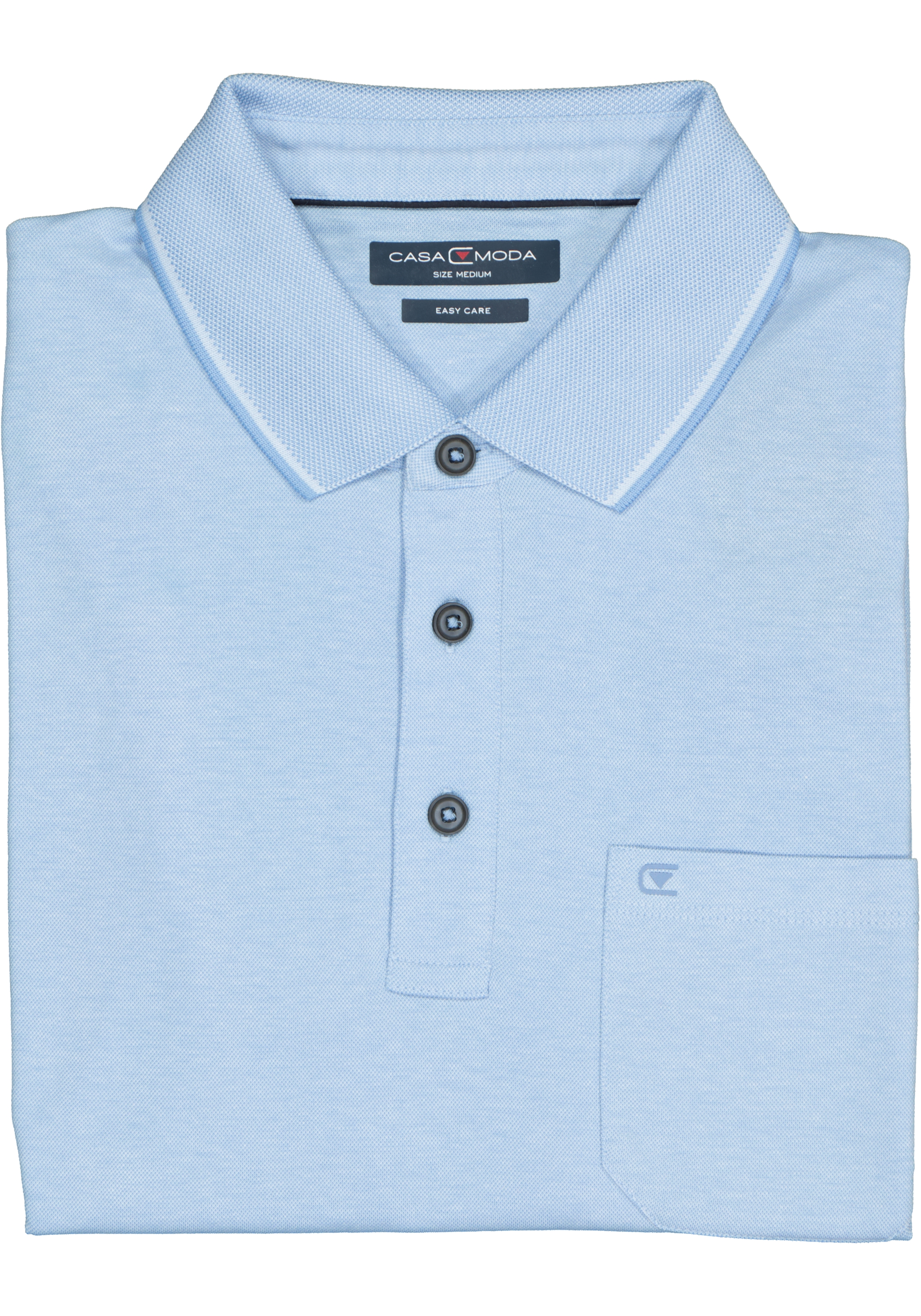 CASA MODA comfort fit poloshirt, lichtblauw melange