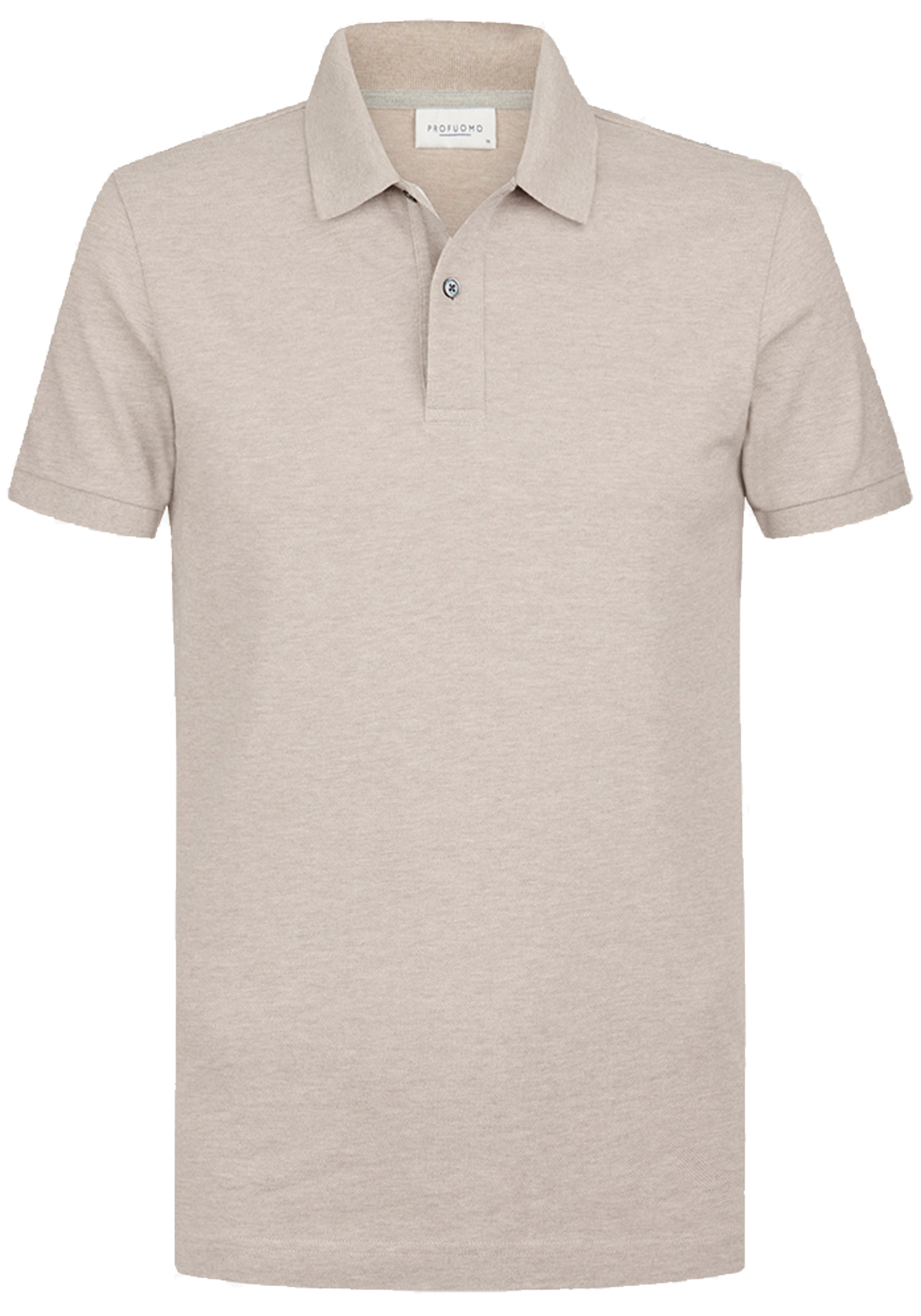 Profuomo slim fit heren polo, beige