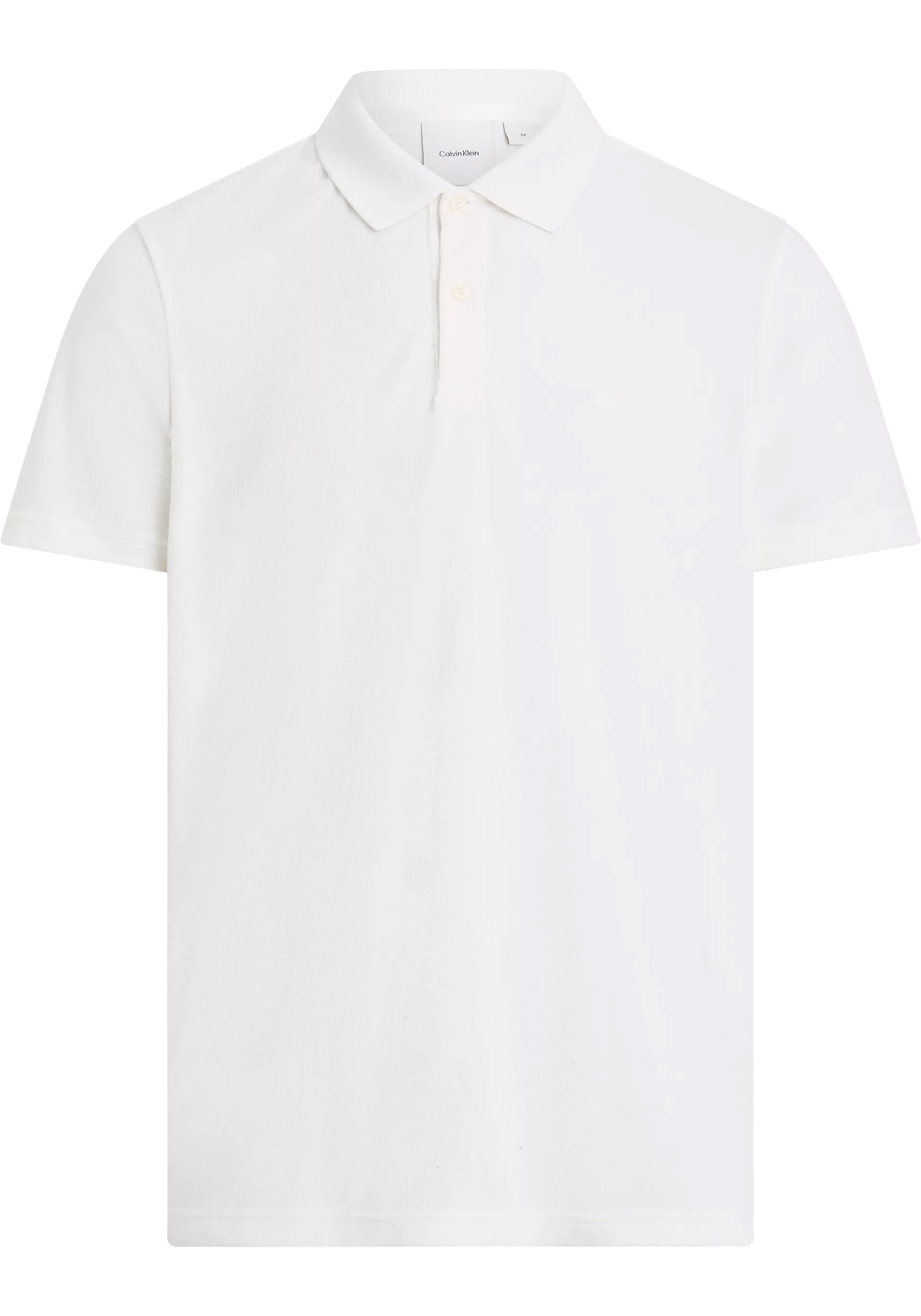 Calvin Klein Towelling Regular Polo, heren poloshirt, offwhite