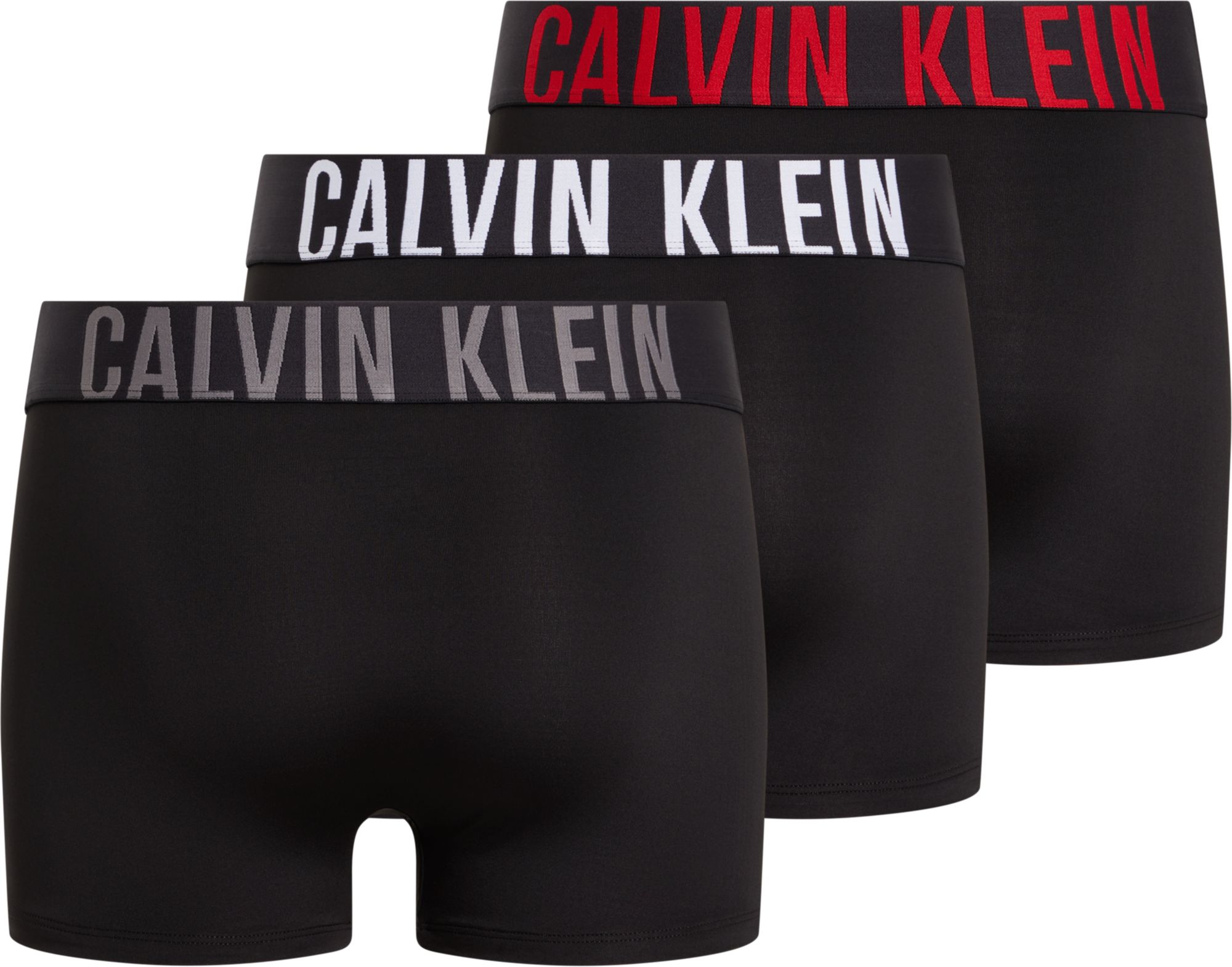 Calvin Klein Trunk (3-pack), heren boxers normale lengte, zwart met gekleurde tailleband