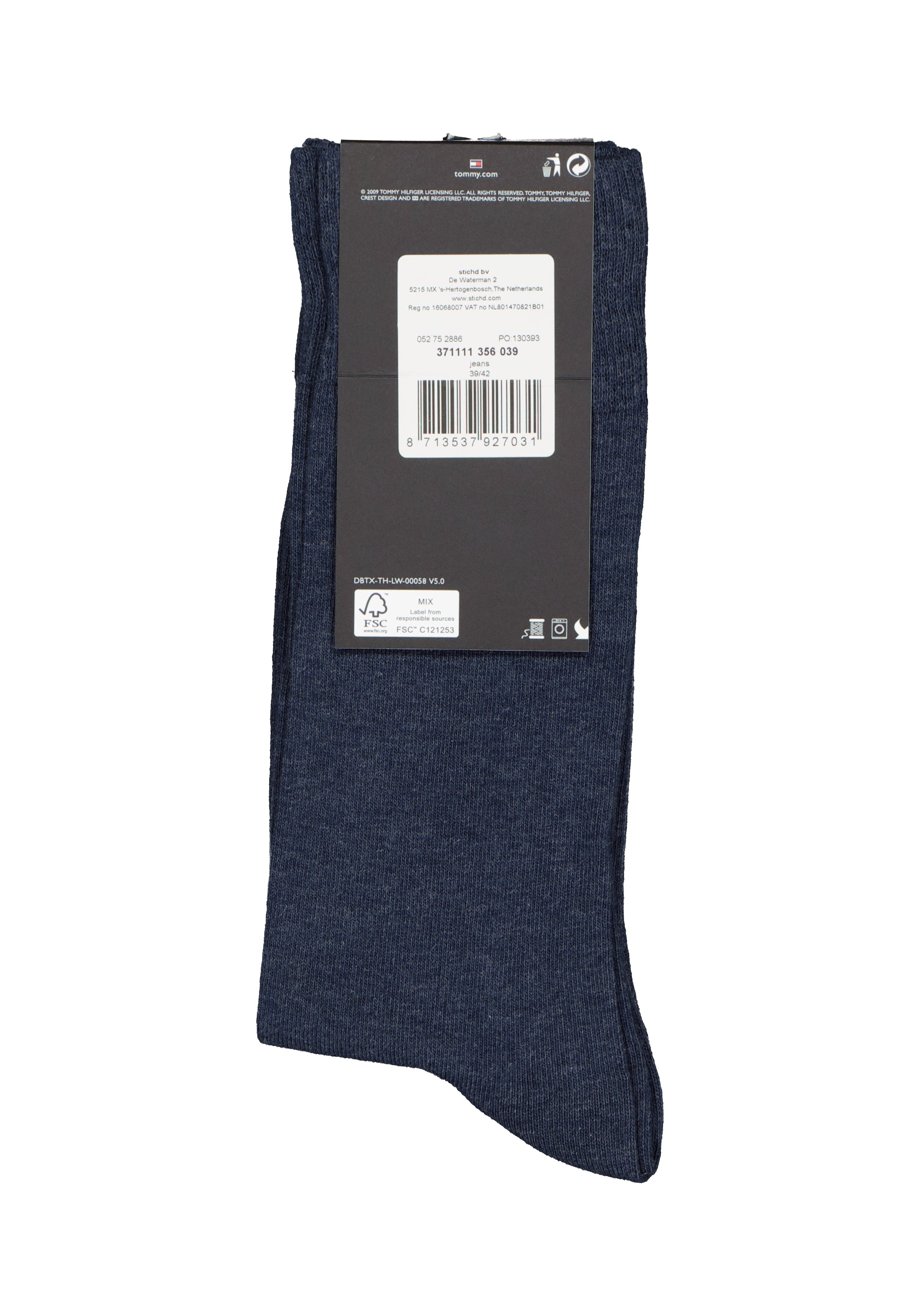 Tommy Hilfiger Classic Socks (2-pack), herensokken katoen, jeans blauw