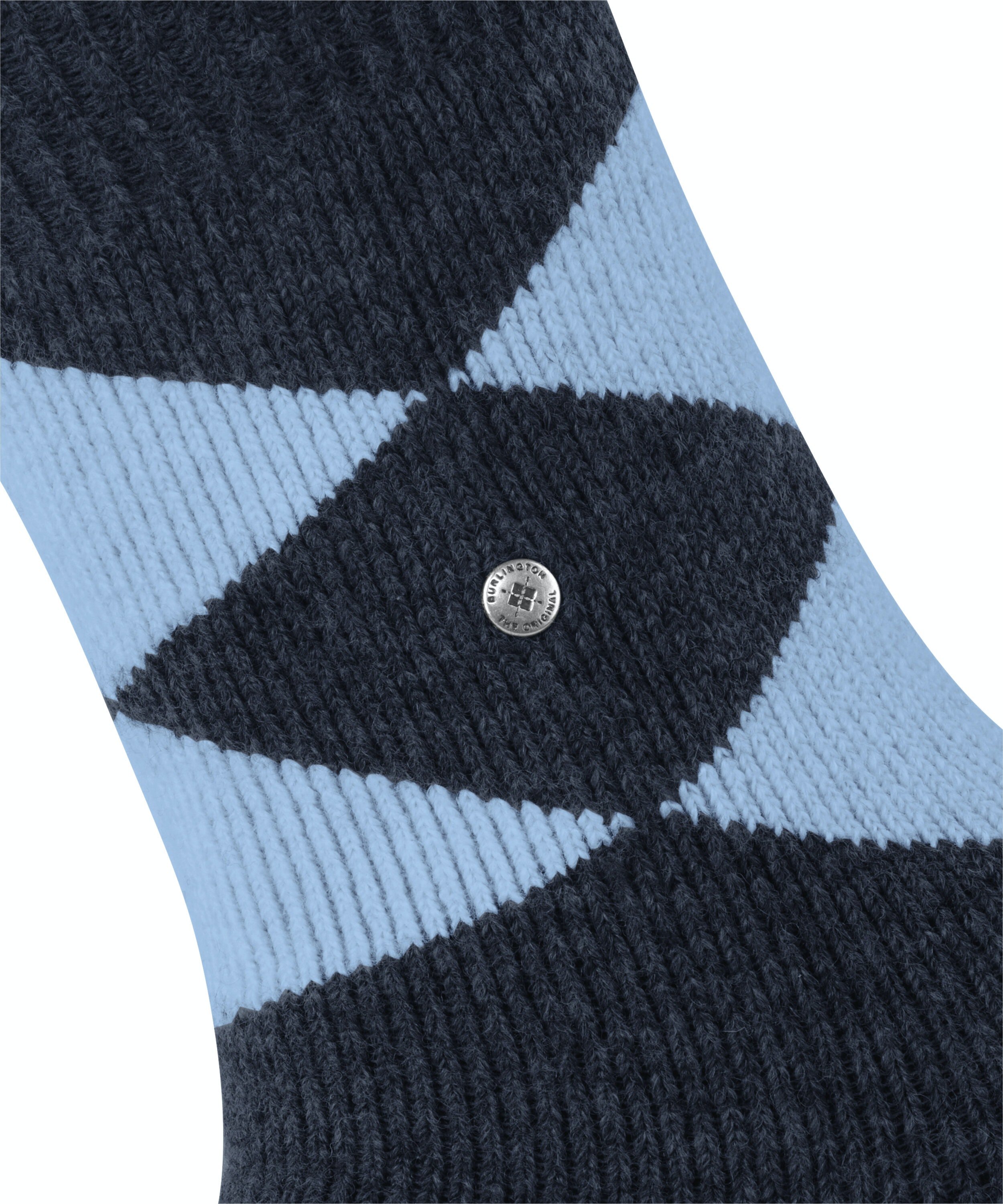 Burlington Cosy Argyle damessokken, blauw (midnight)