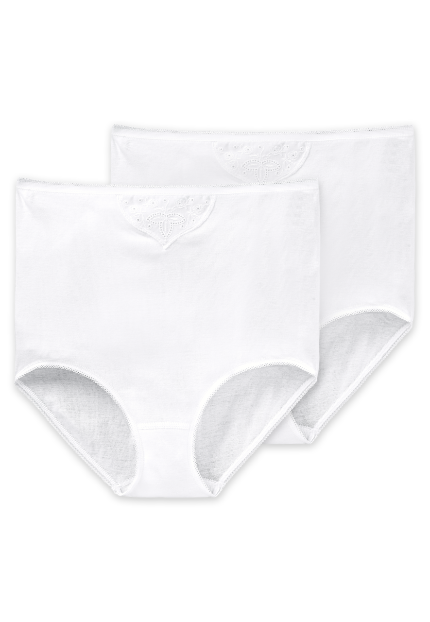 SCHIESSER Cotton Essentials slip (2-pack), dames maxislip wit