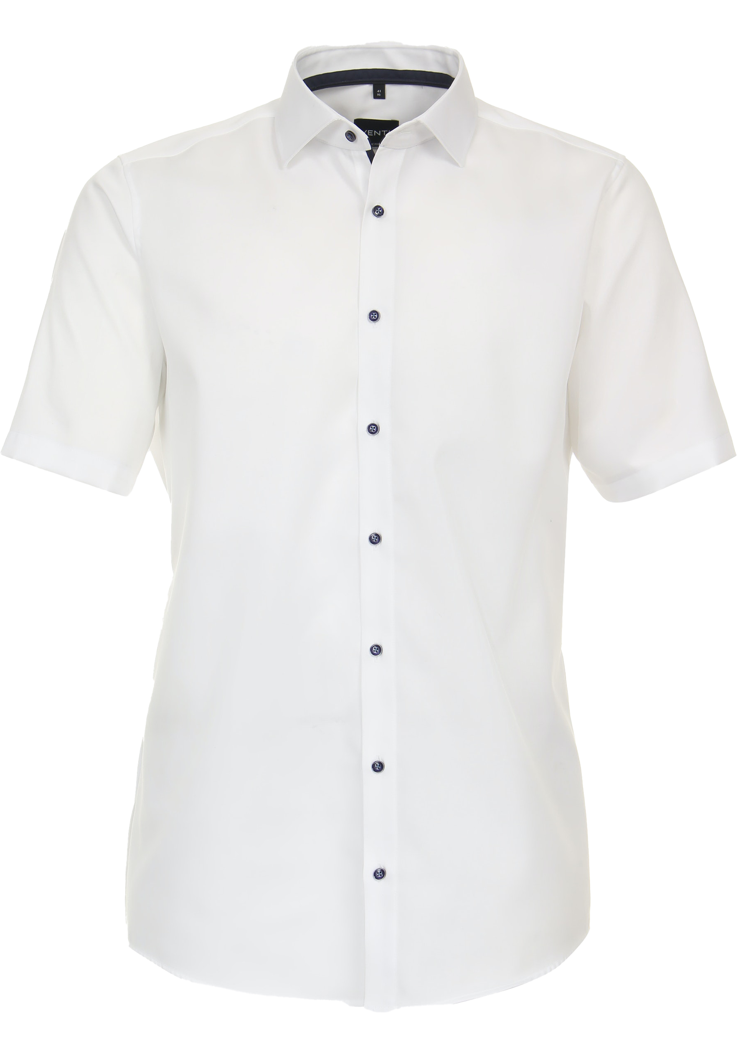 VENTI modern fit overhemd, korte mouw, dobby, wit