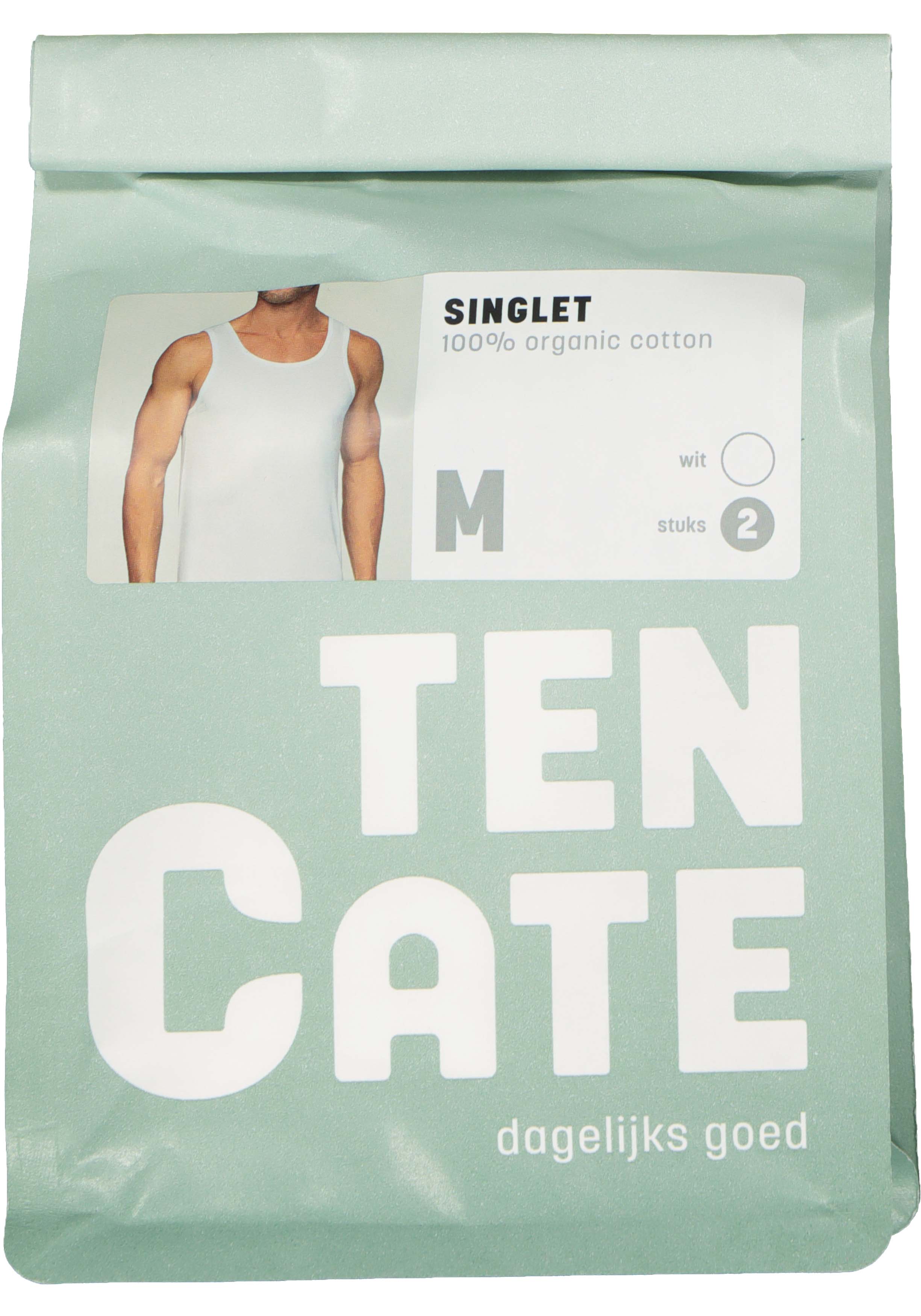 TEN CATE Basics men singlet (2-pack), heren hemden O-hals, wit