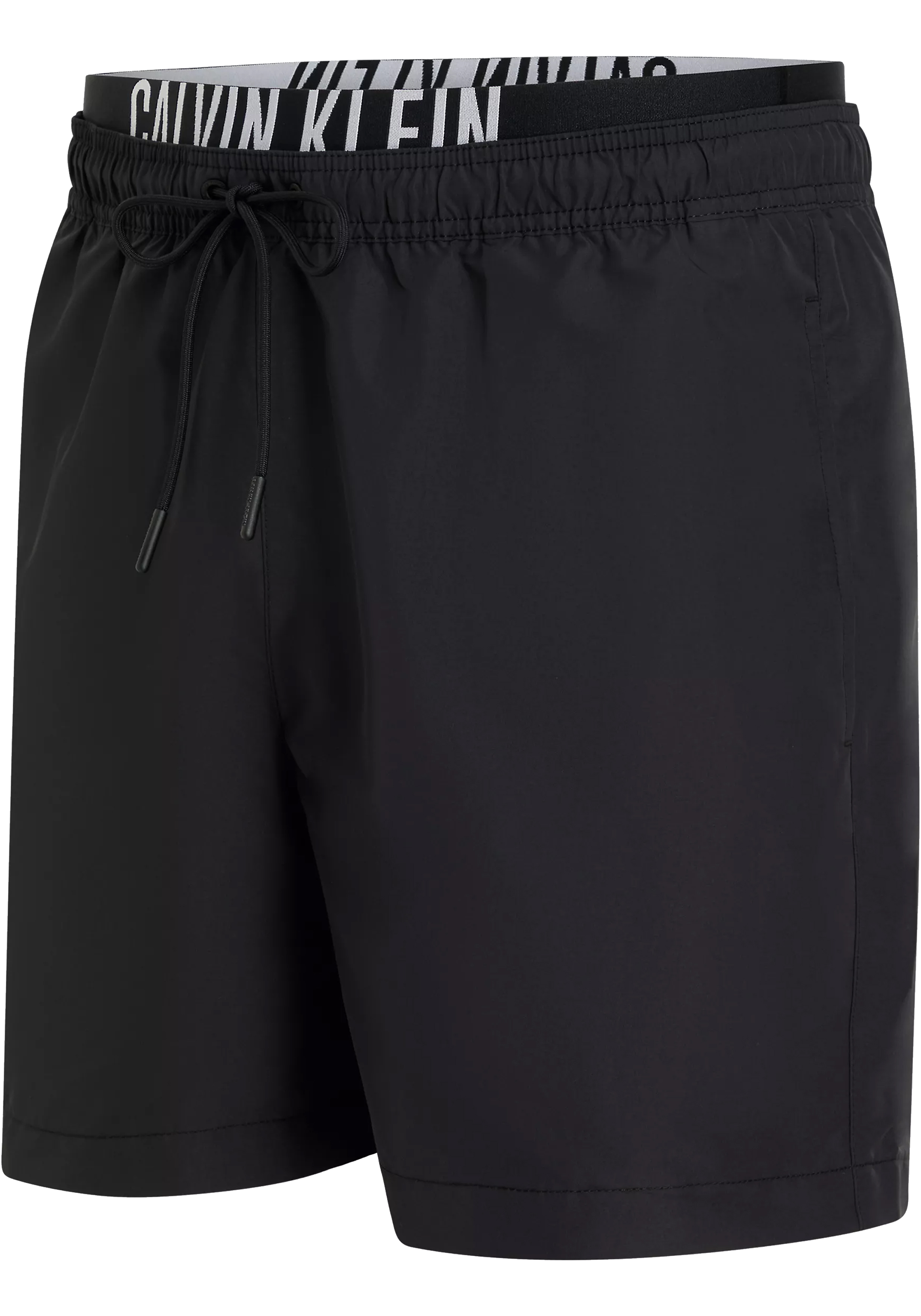 Calvin Klein Medium Drawstring Double Waistband swimshort, heren zwembroek, zwart