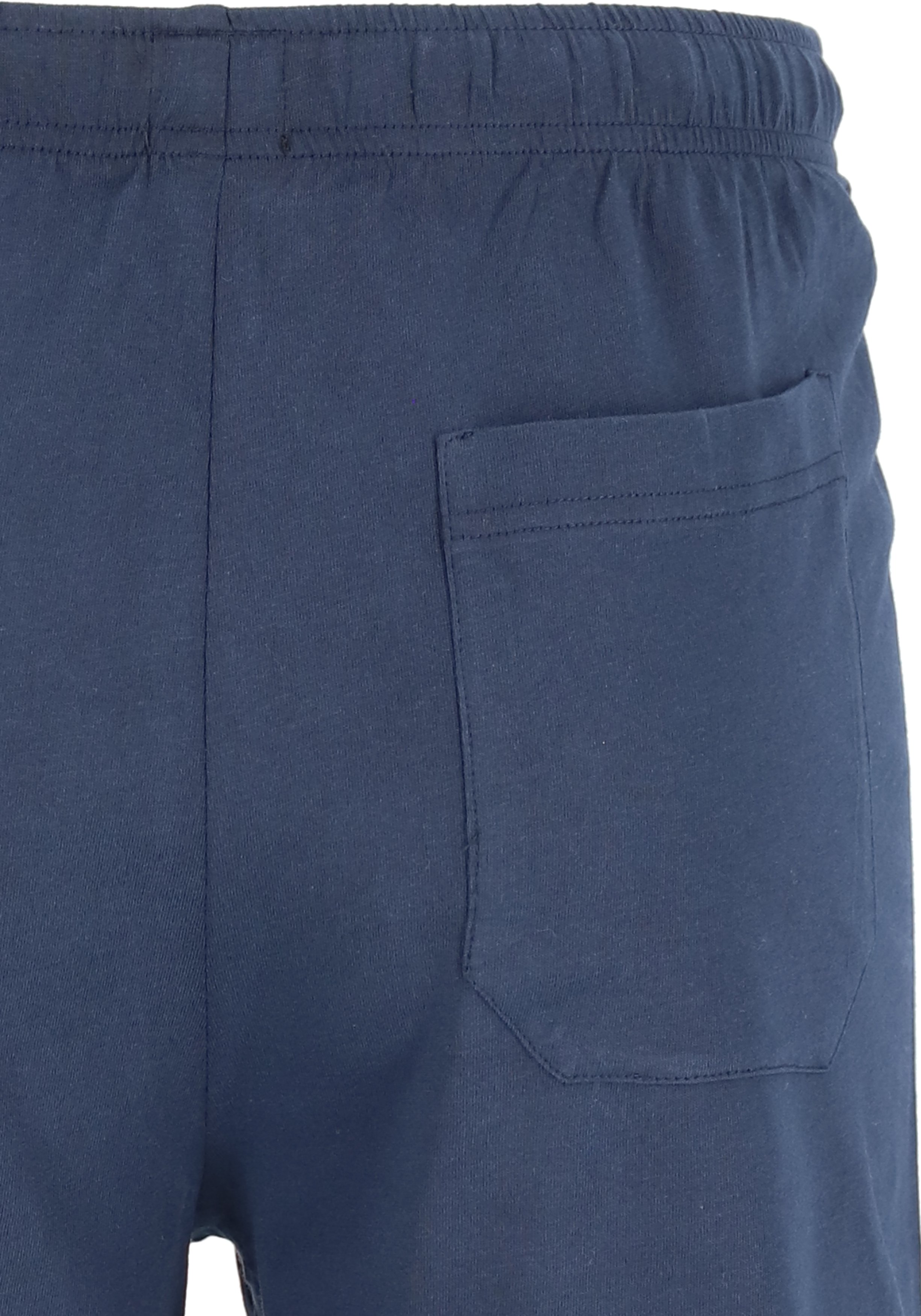 SCHIESSER heren shortama, V-hals, blauw met wit geruit