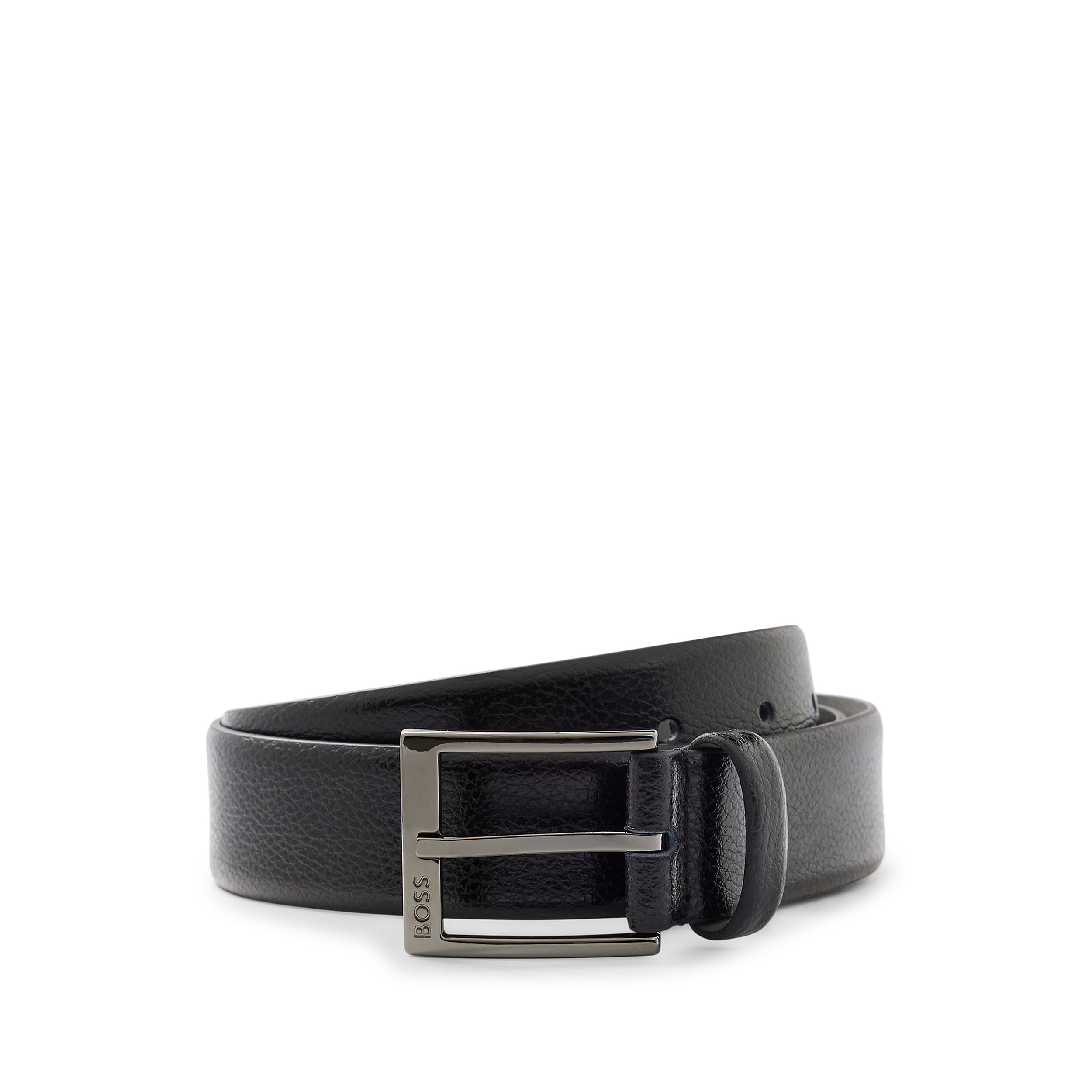 BOSS leren heren riem, zwart