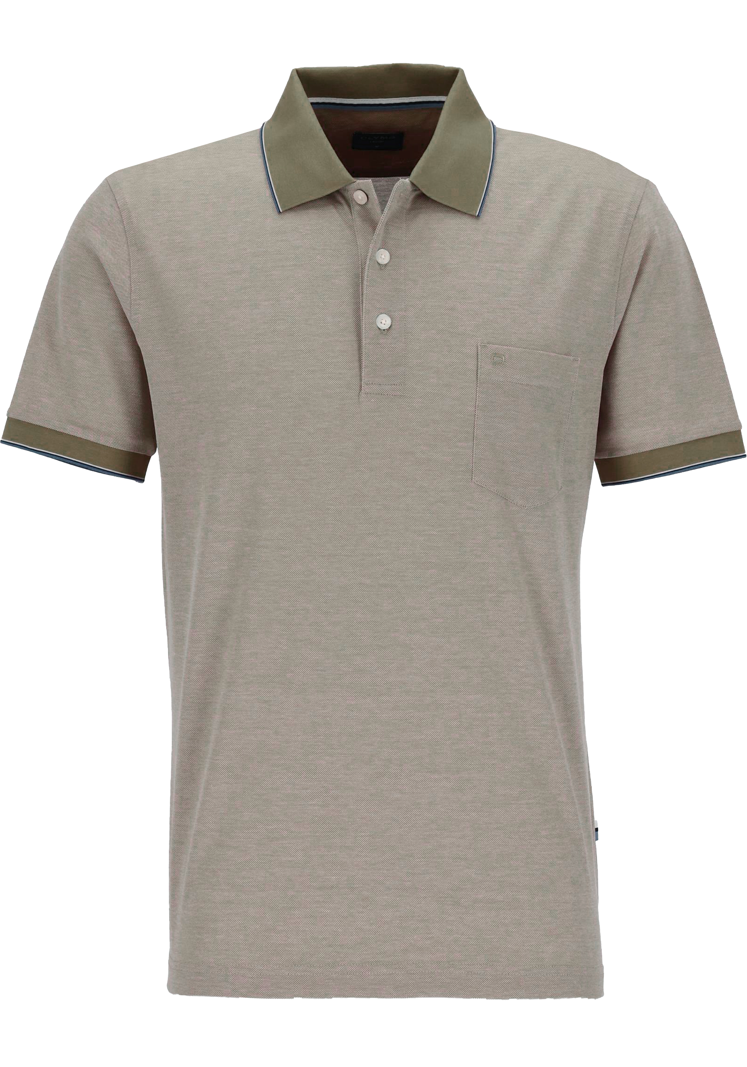 OLYMP Polo Casual, modern fit polo, olijfgroen