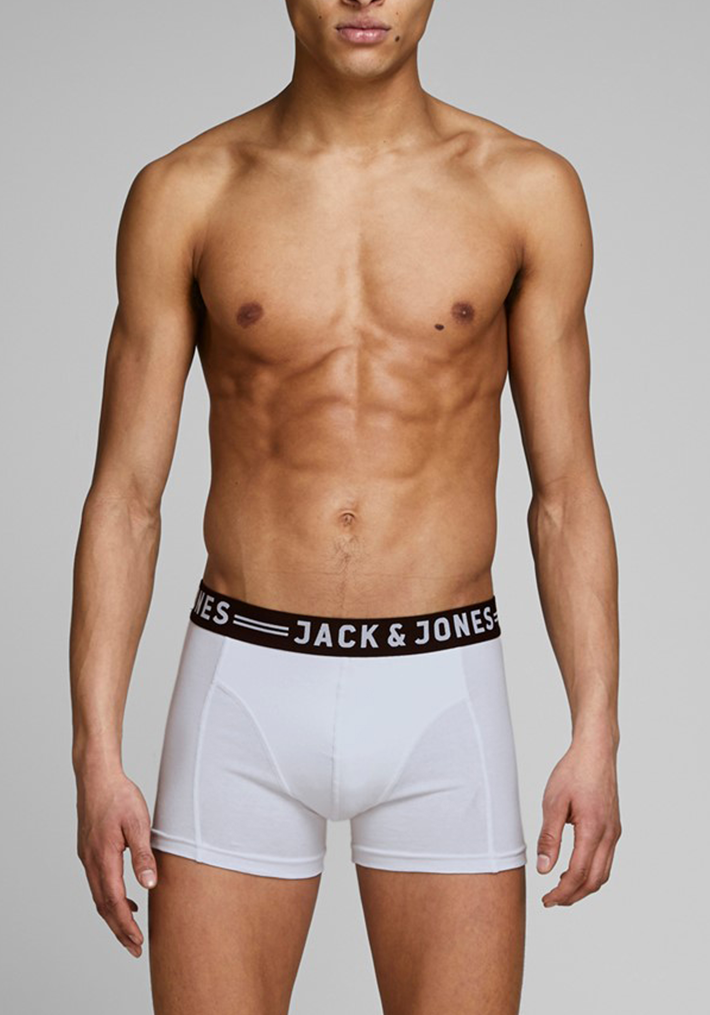 Jack & Jones heren boxers Sense trunks (3-pack), zwart - wit - grijs