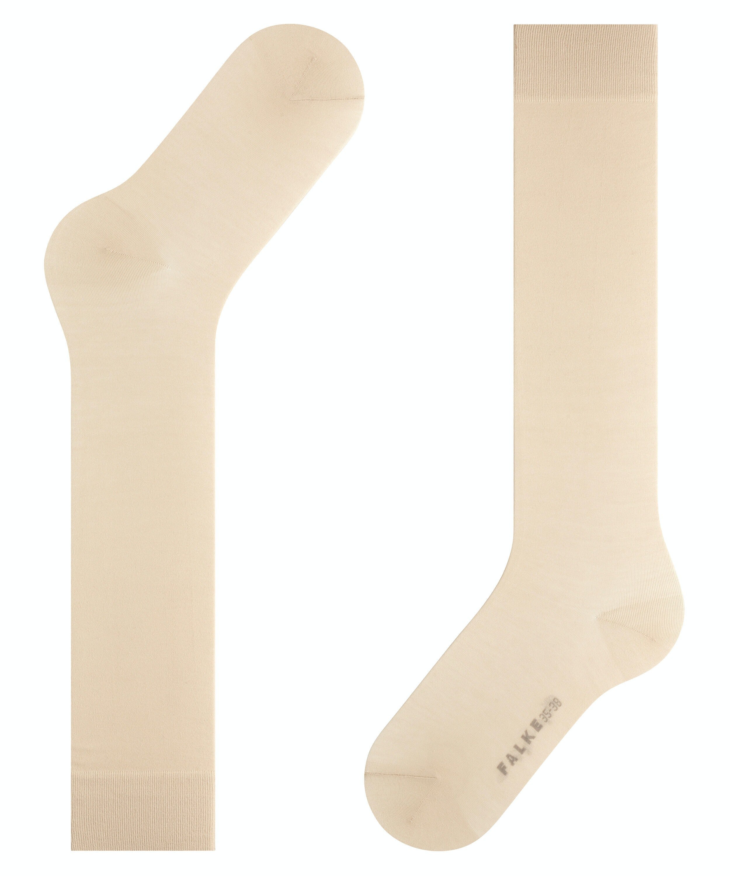 FALKE Cotton Touch dames kniekousen, creme (cream)