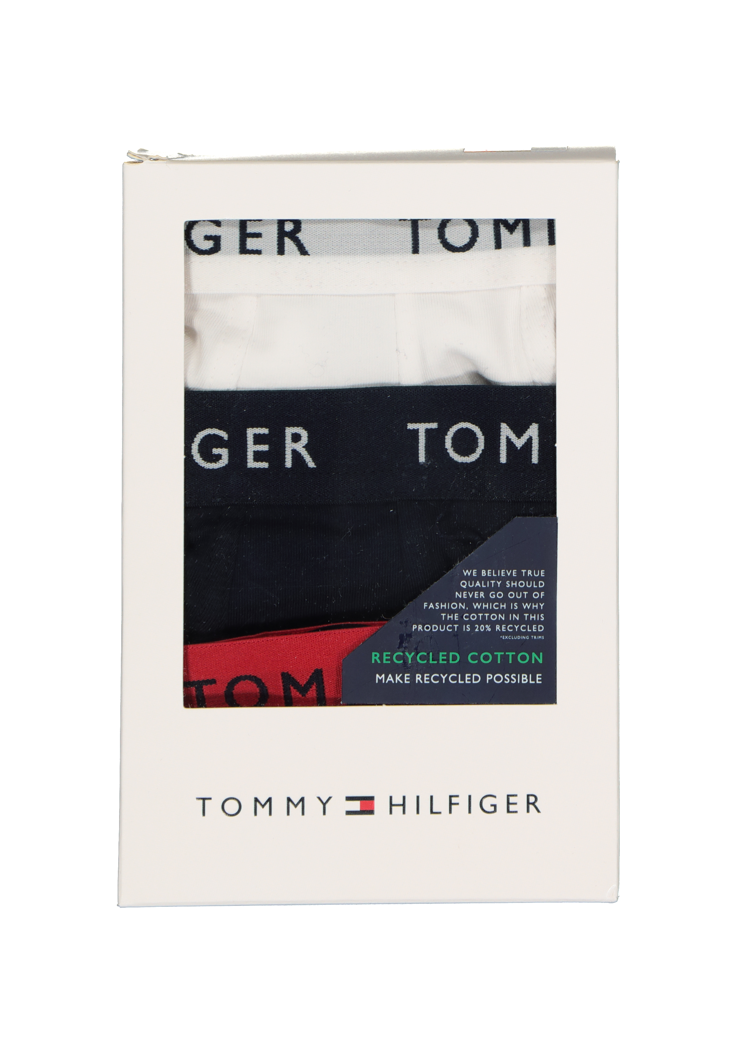 Tommy Hilfiger Recycled Essentials trunks (3-pack), wit, blauw en rood