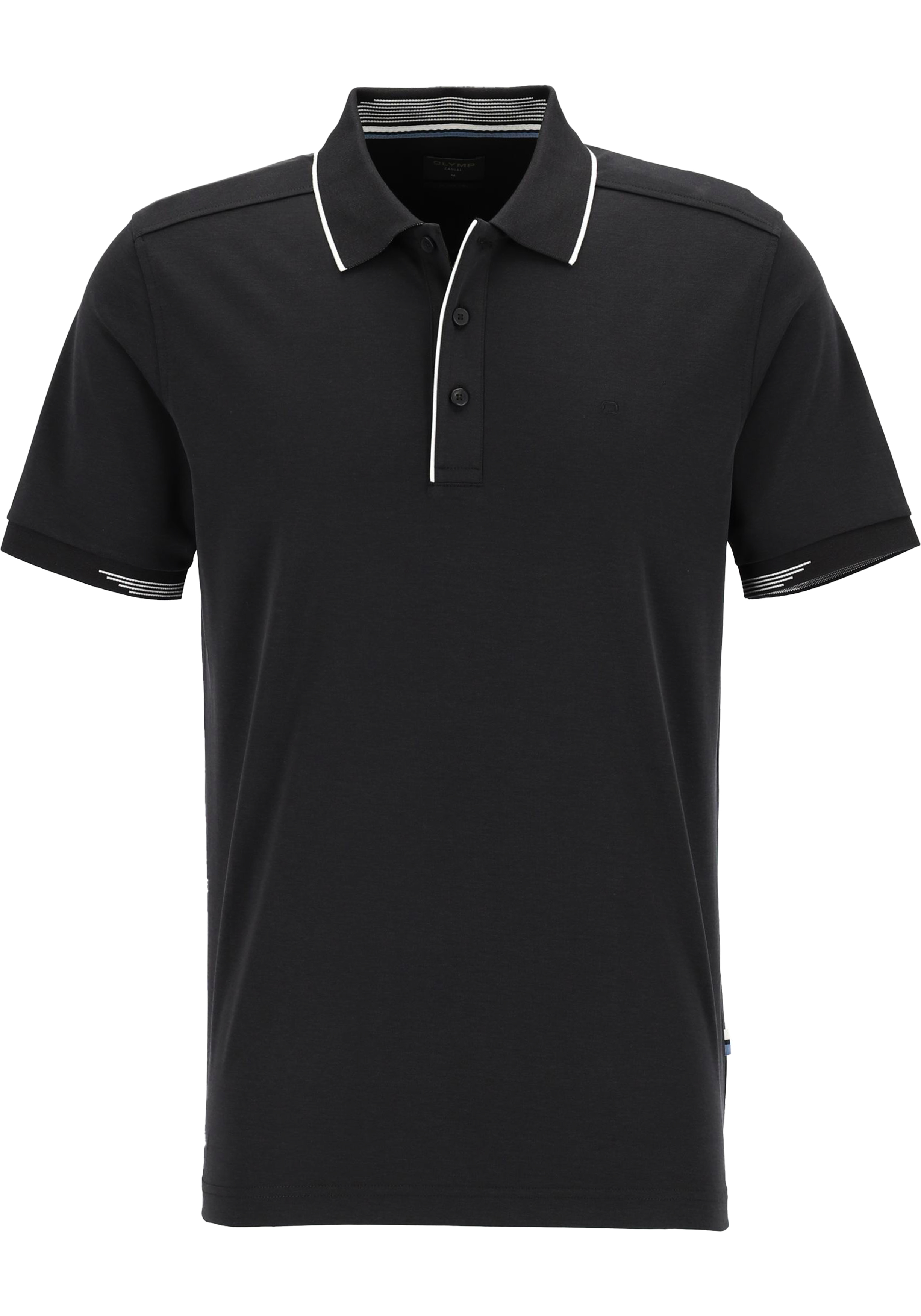 OLYMP Polo Casual, modern fit polo, zwart