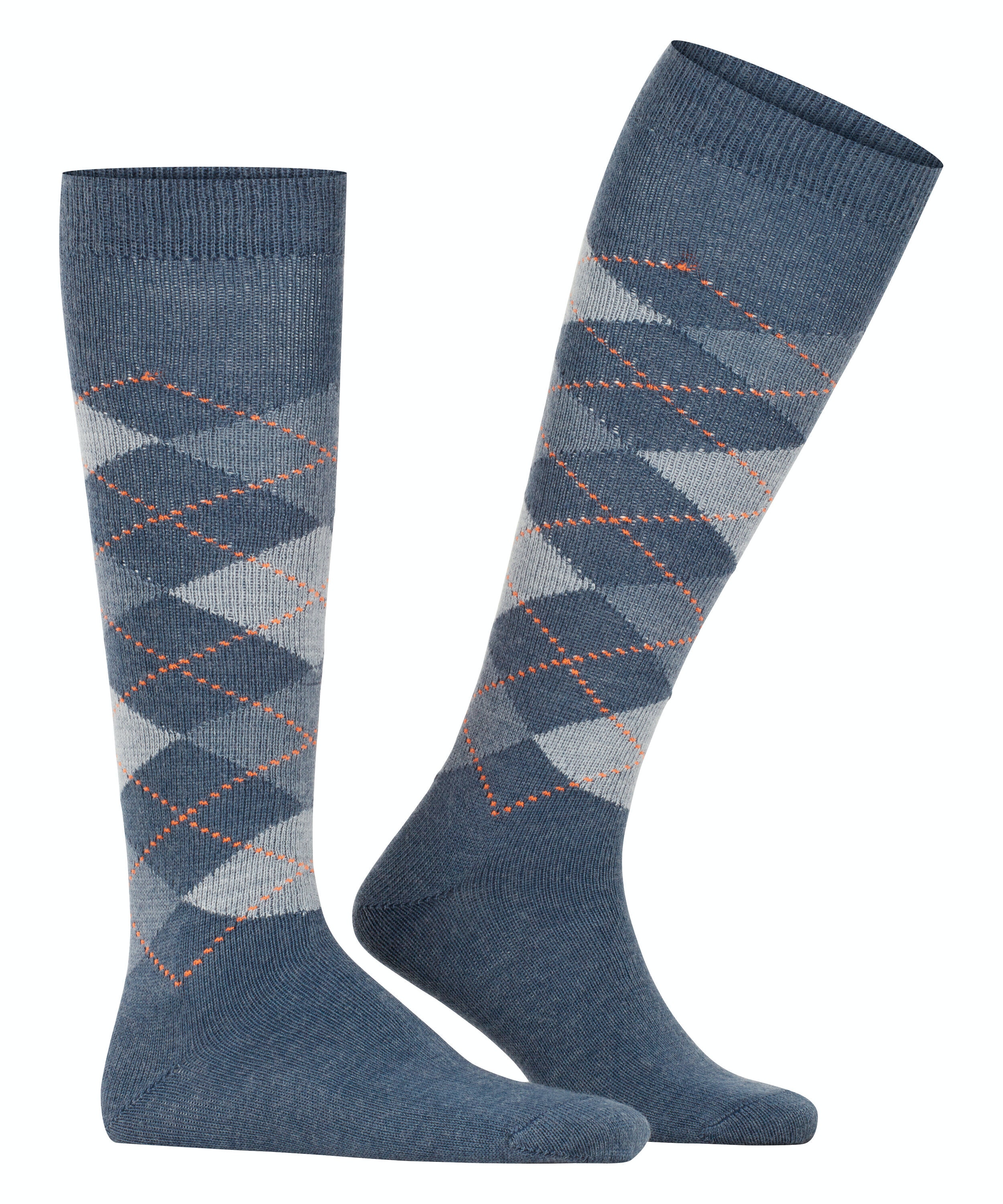 Burlington Preston heren kniekousen, blauw (orion blue)