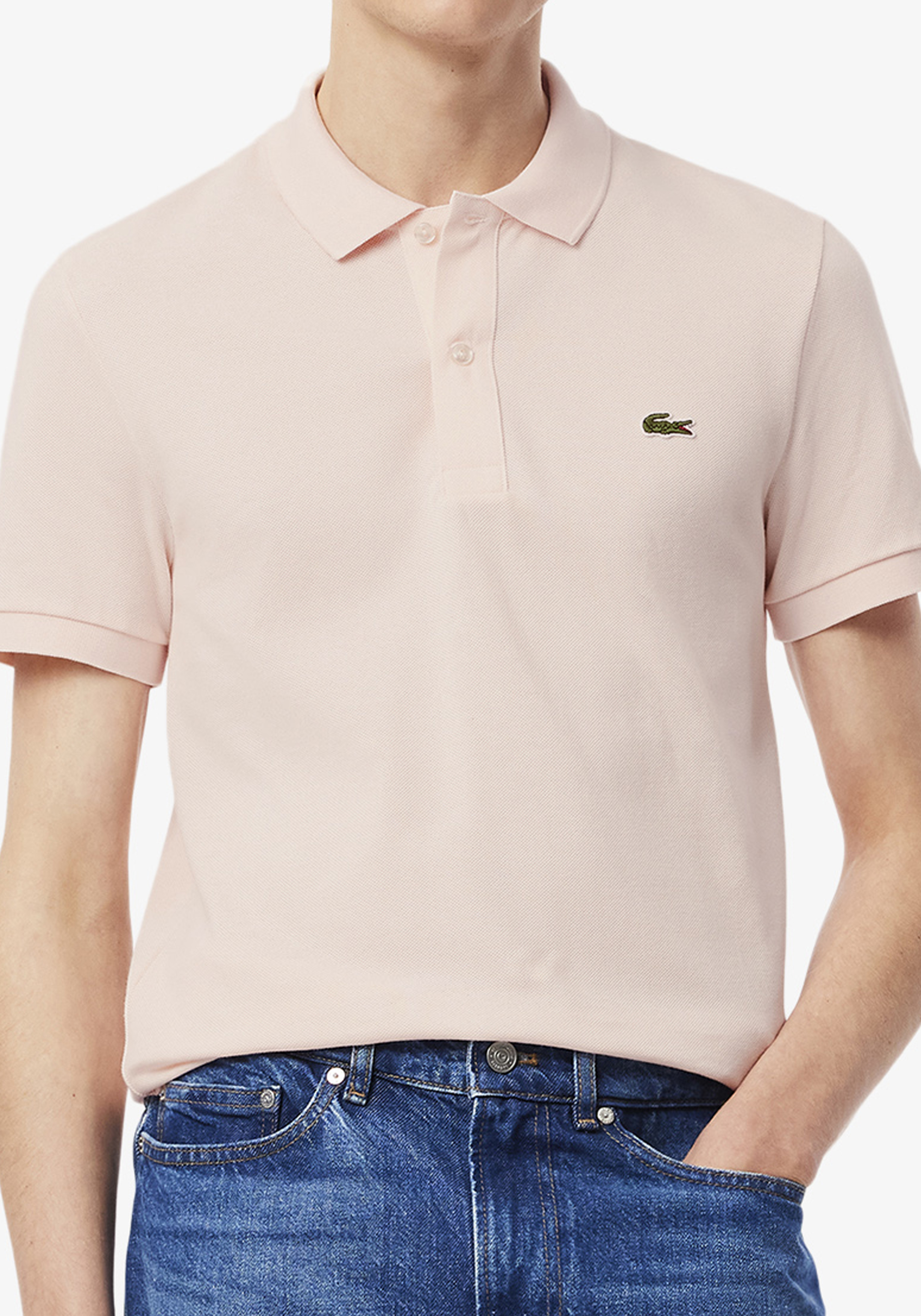 Lacoste Slim Fit polo, licht zalmroze