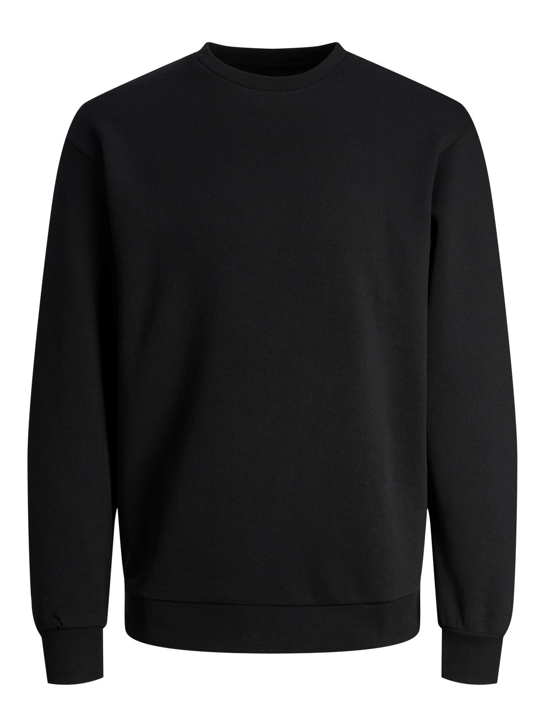 JACK & JONES Bradley sweat crew regular fit, heren sweatshirt katoenmengsel met O-hals, zwart