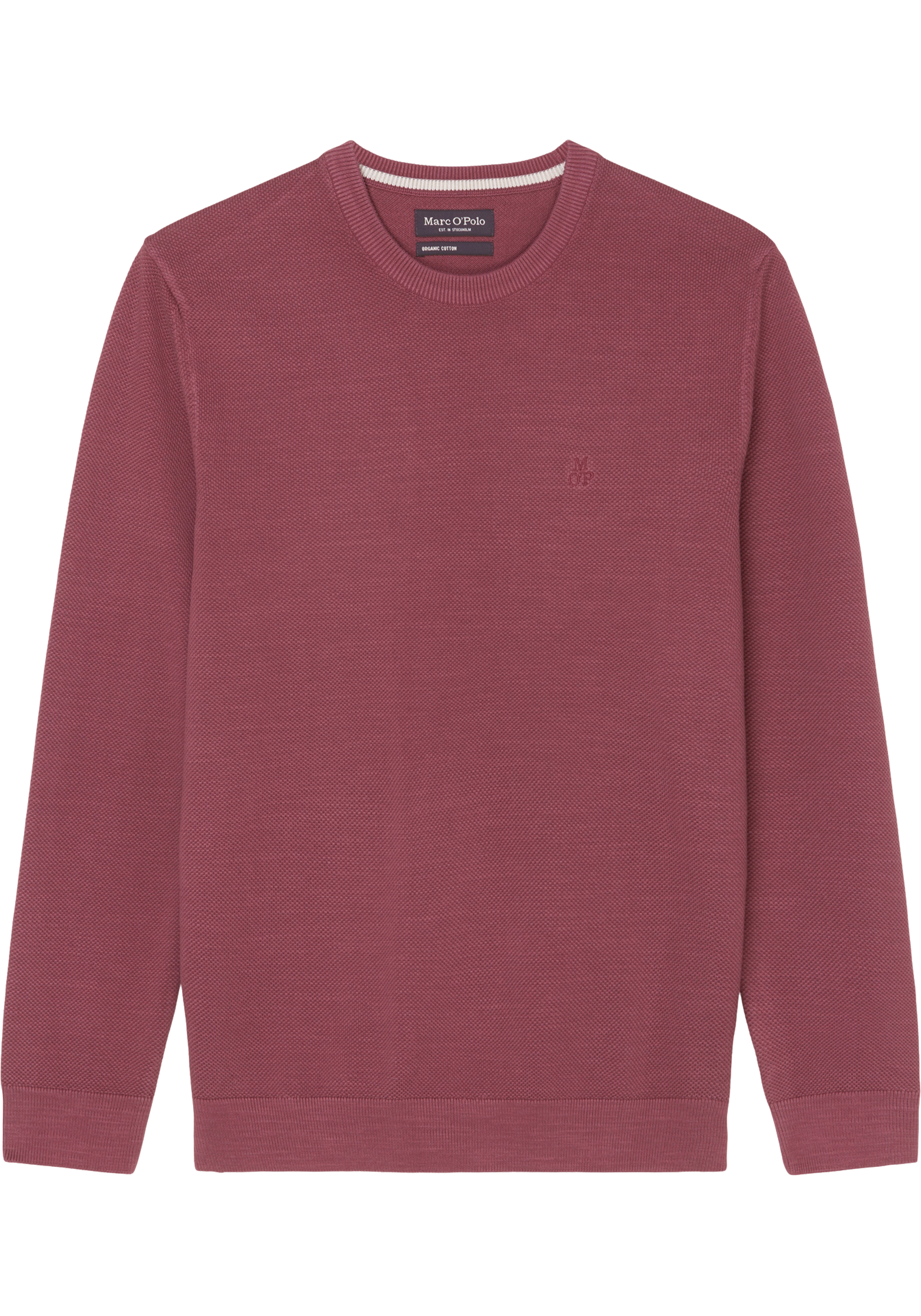 Marc O'Polo regular fit pullover, heren trui katoen met O-hals, mauve (middeldik)