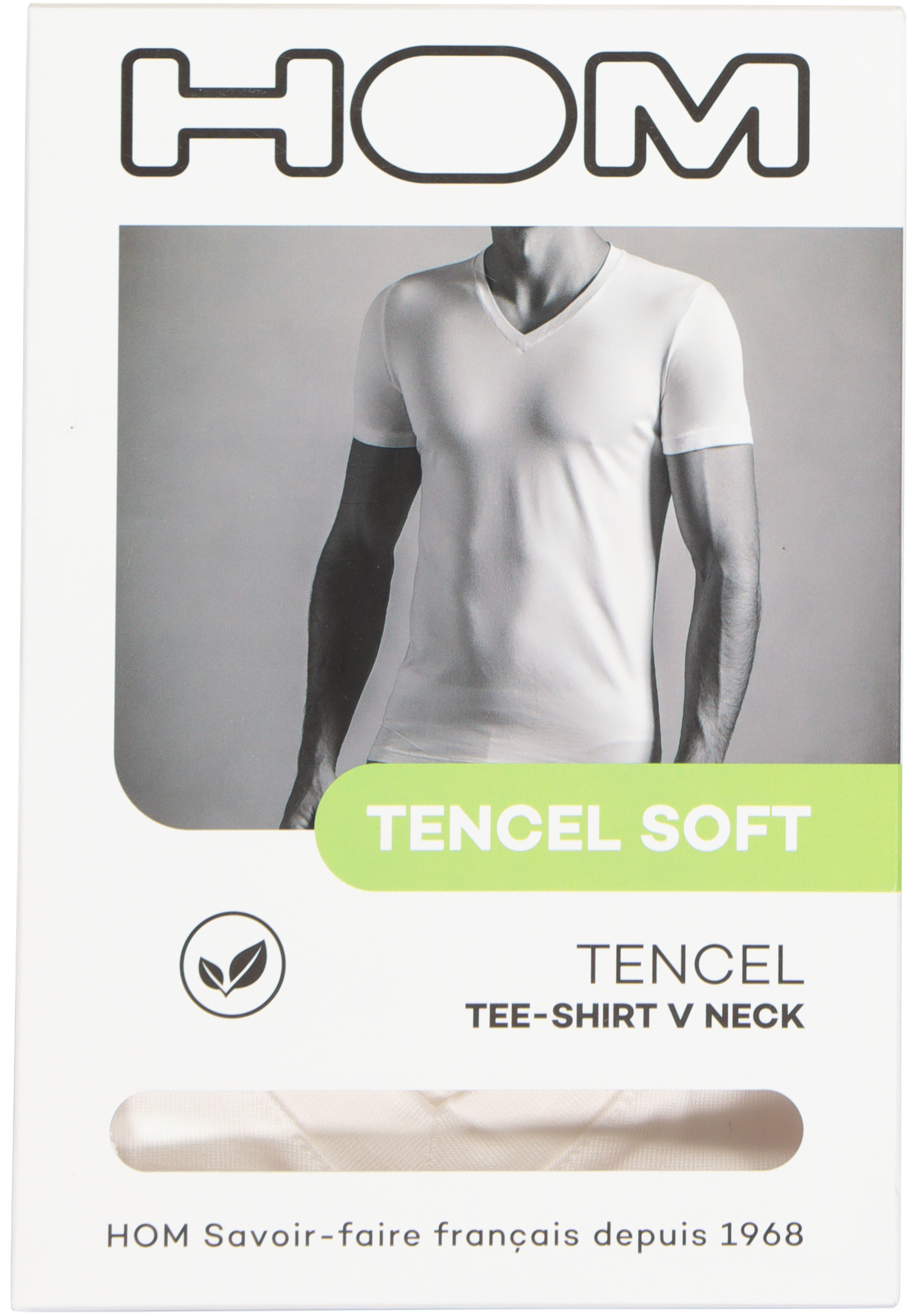 HOM Tencel soft tee-shirt v neck (1-pack), heren T-shirt V-hals, wit