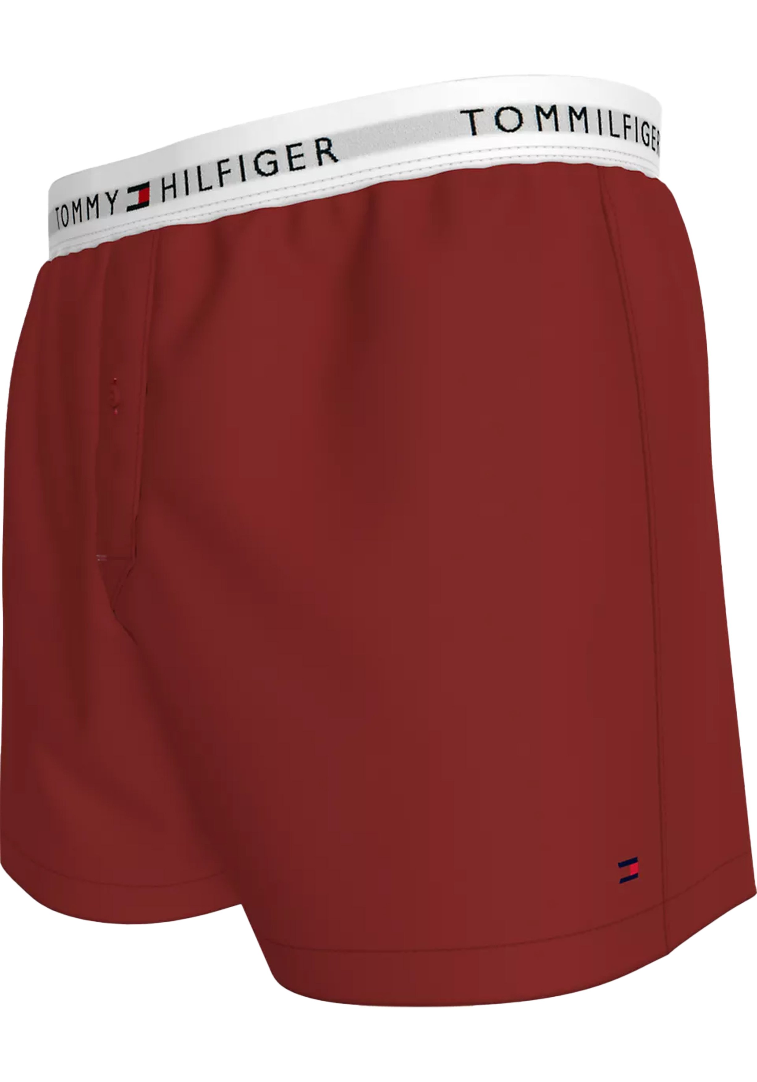 Tommy Hilfiger woven boxer (2-pack), heren boxers wijd katoen, donkerrood en grijs