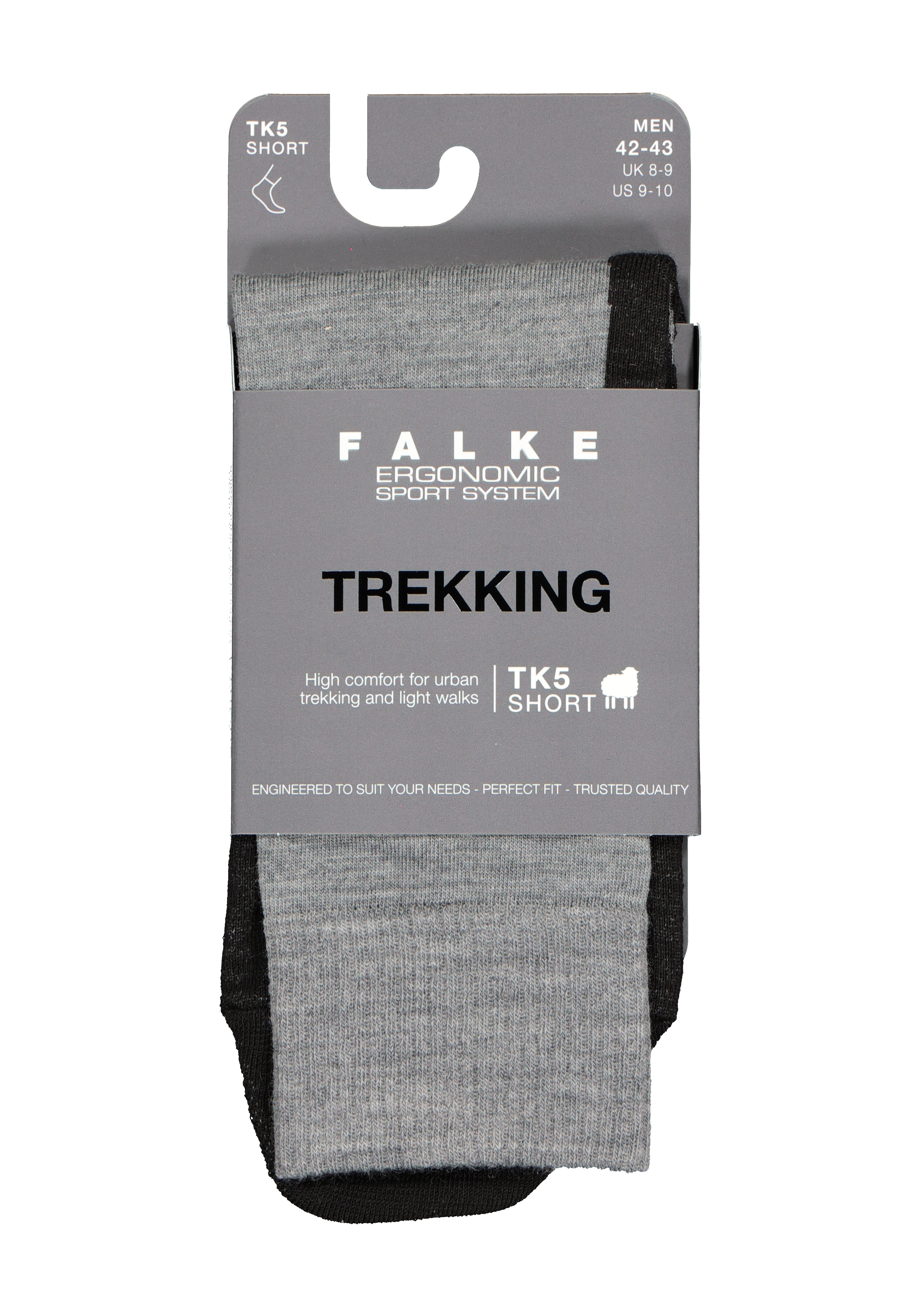 FALKE TK5 Short heren wandelsokken, licht grijs (light grey)