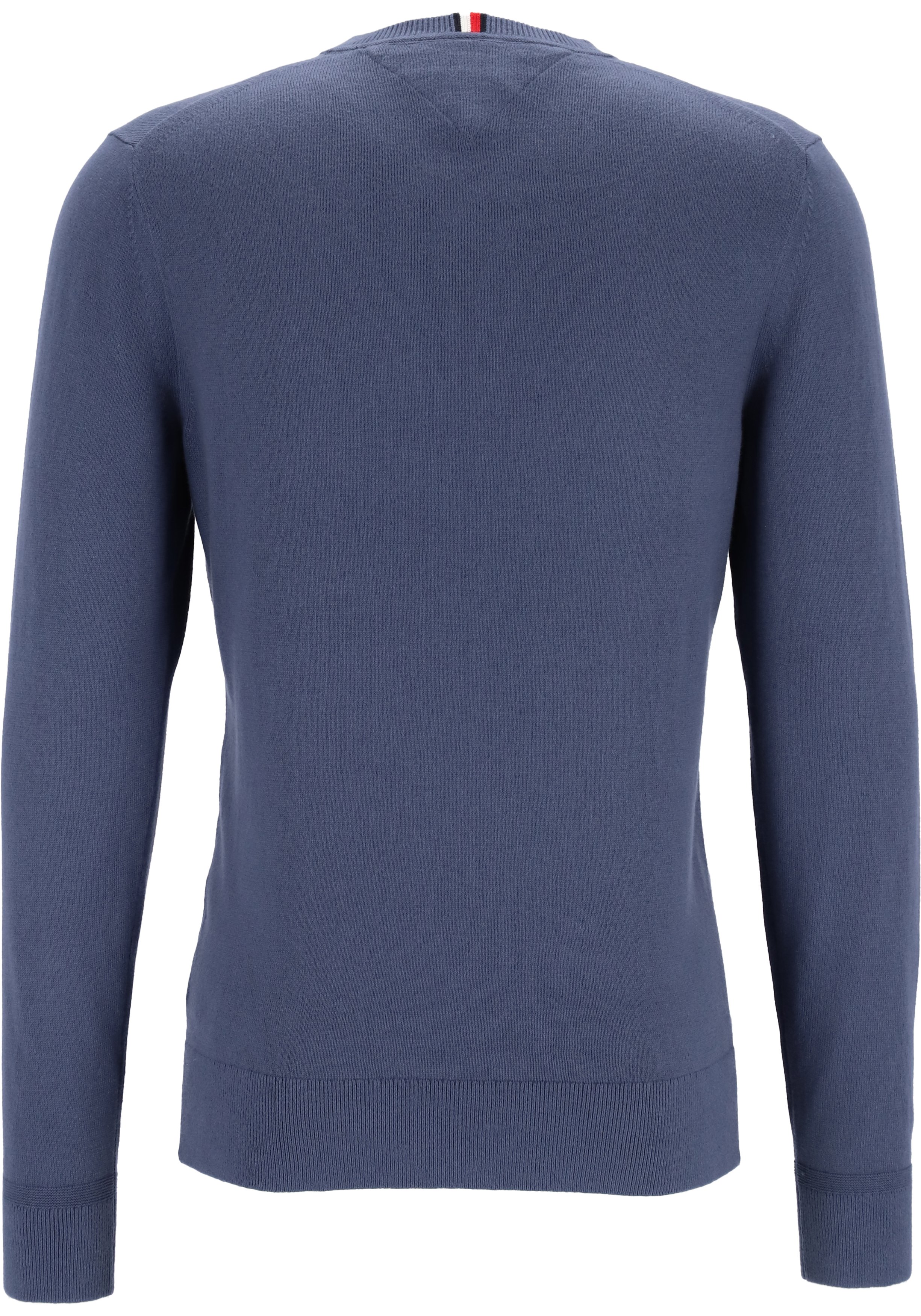 Tommy Hilfiger V-hals trui katoen met kasjmier, Pima Organic Cotton Cashmere, jeansblauw (Faded Indigo)