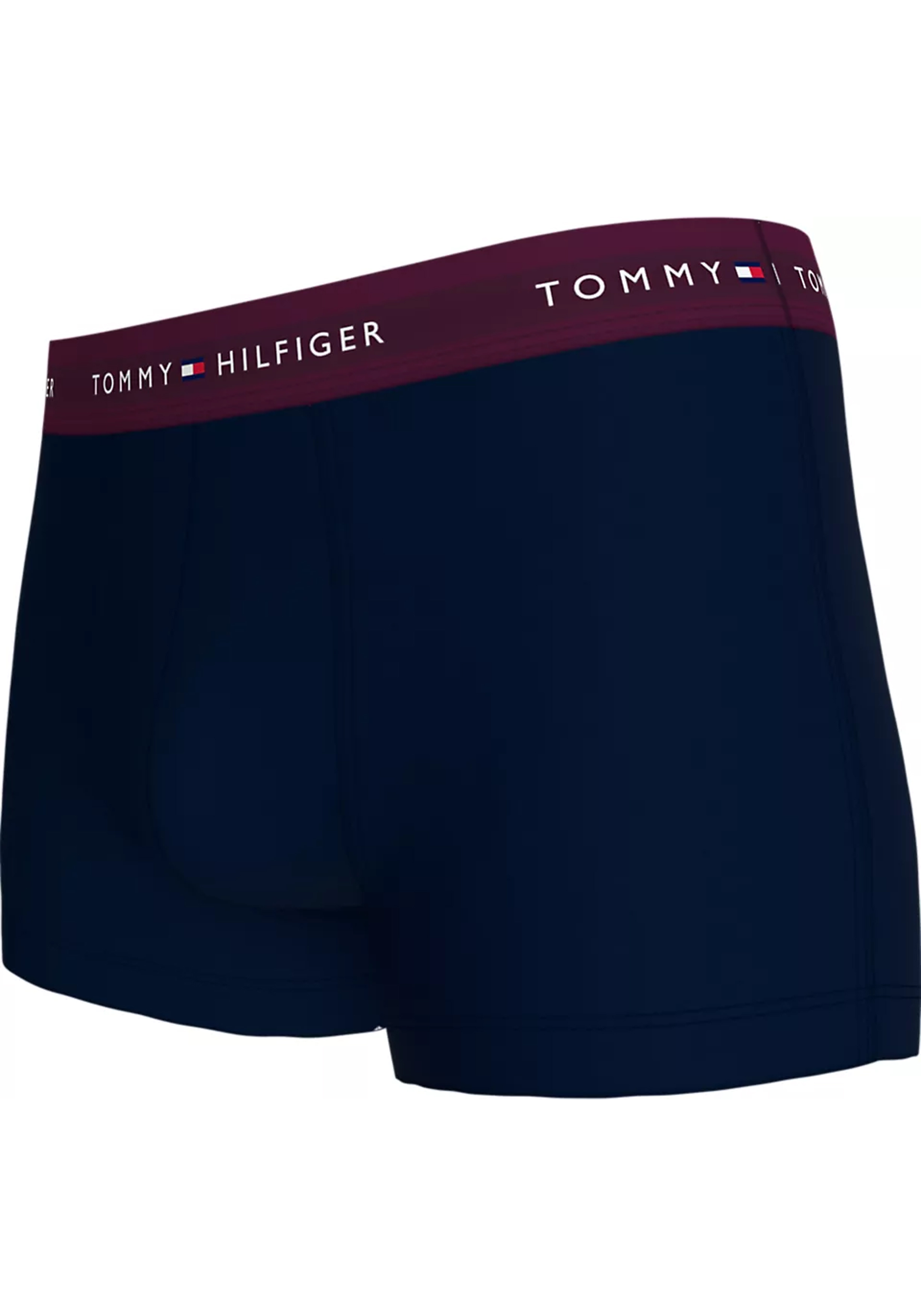 Tommy Hilfiger trunk (5-pack), heren boxers normale lengte, blauw met gekleurde tailleband