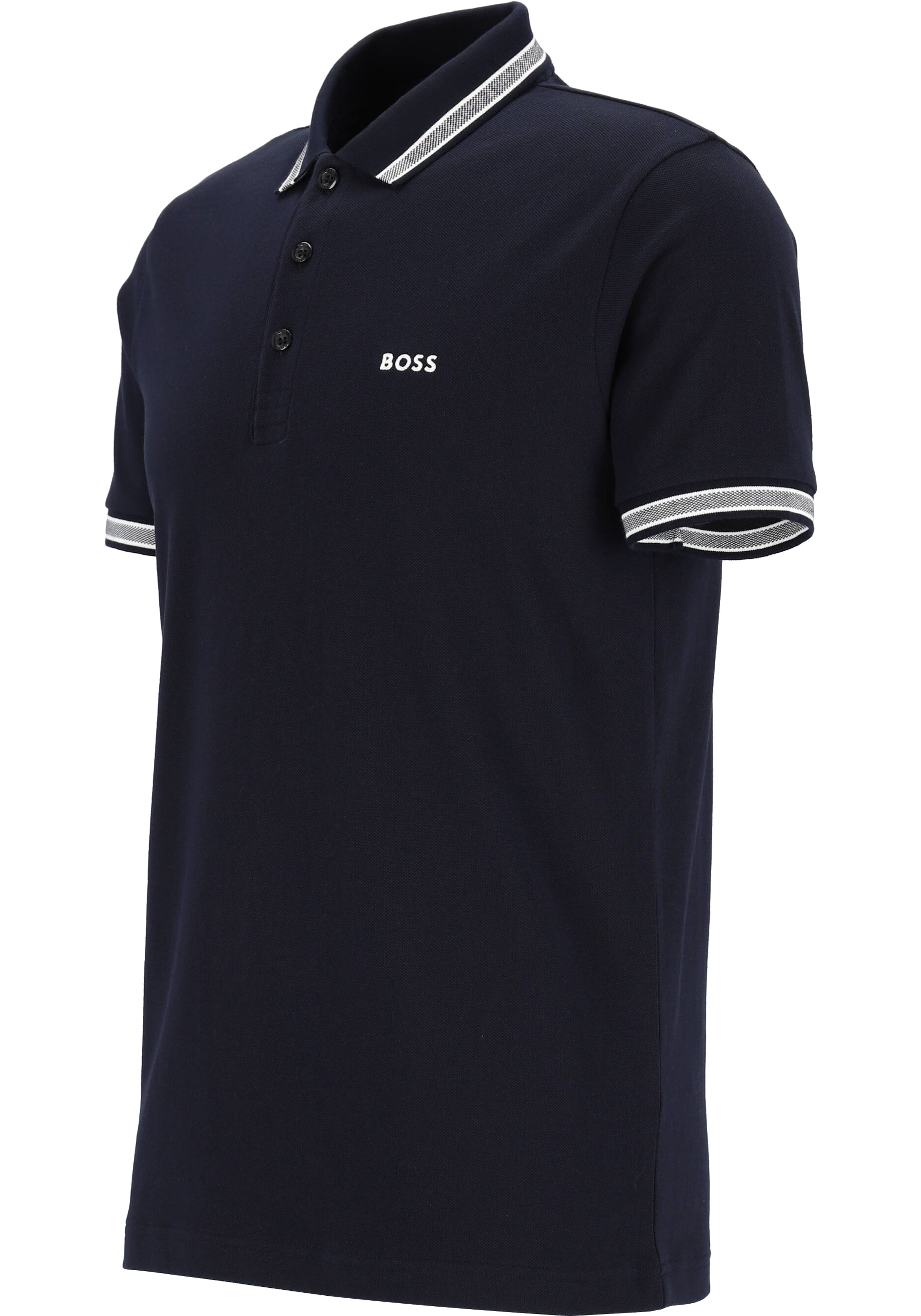 HUGO BOSS Paddy regular fit polo, heren polo korte mouw, donkerblauw (contrast)