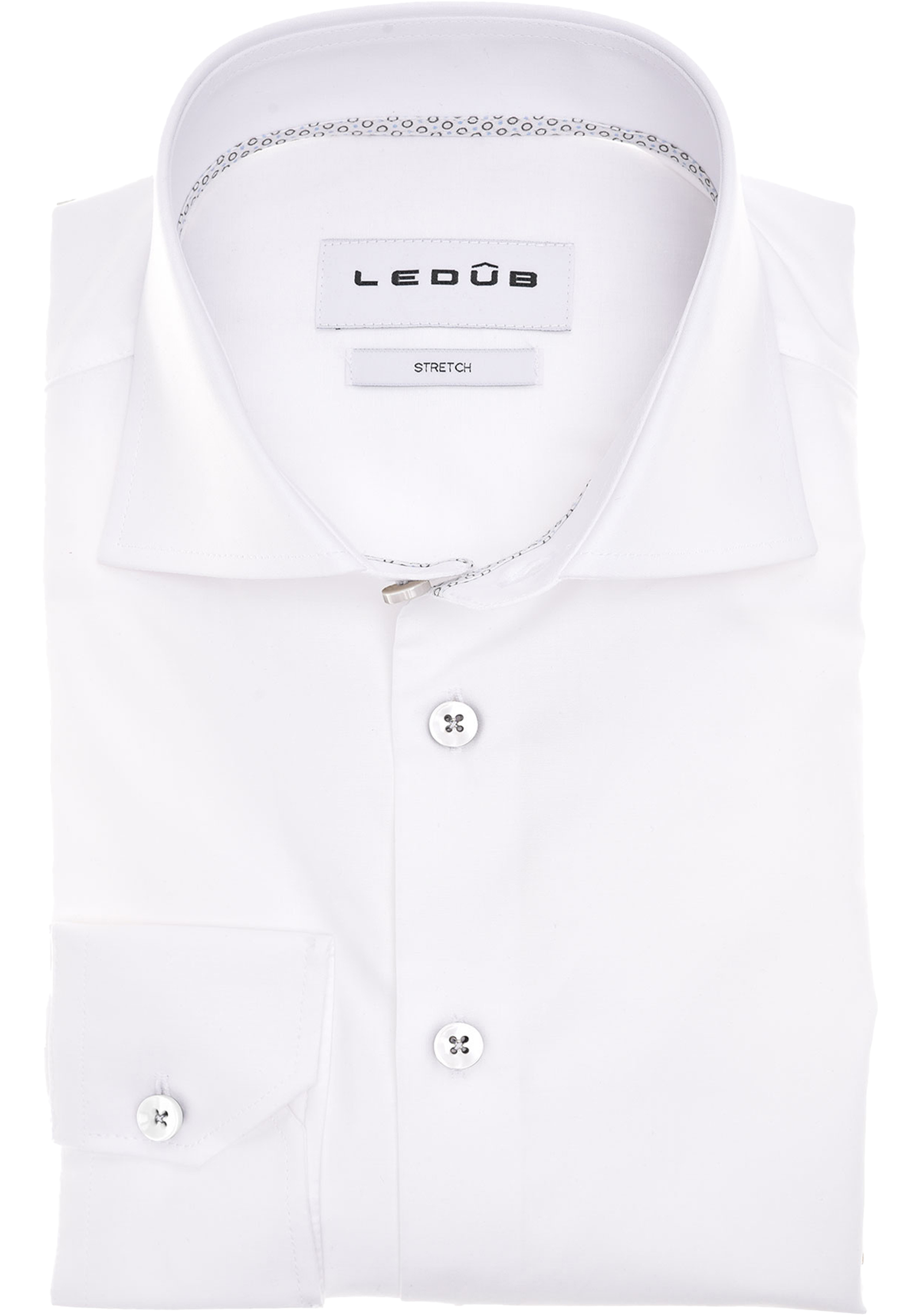 Ledub modern fit overhemd, popeline, wit