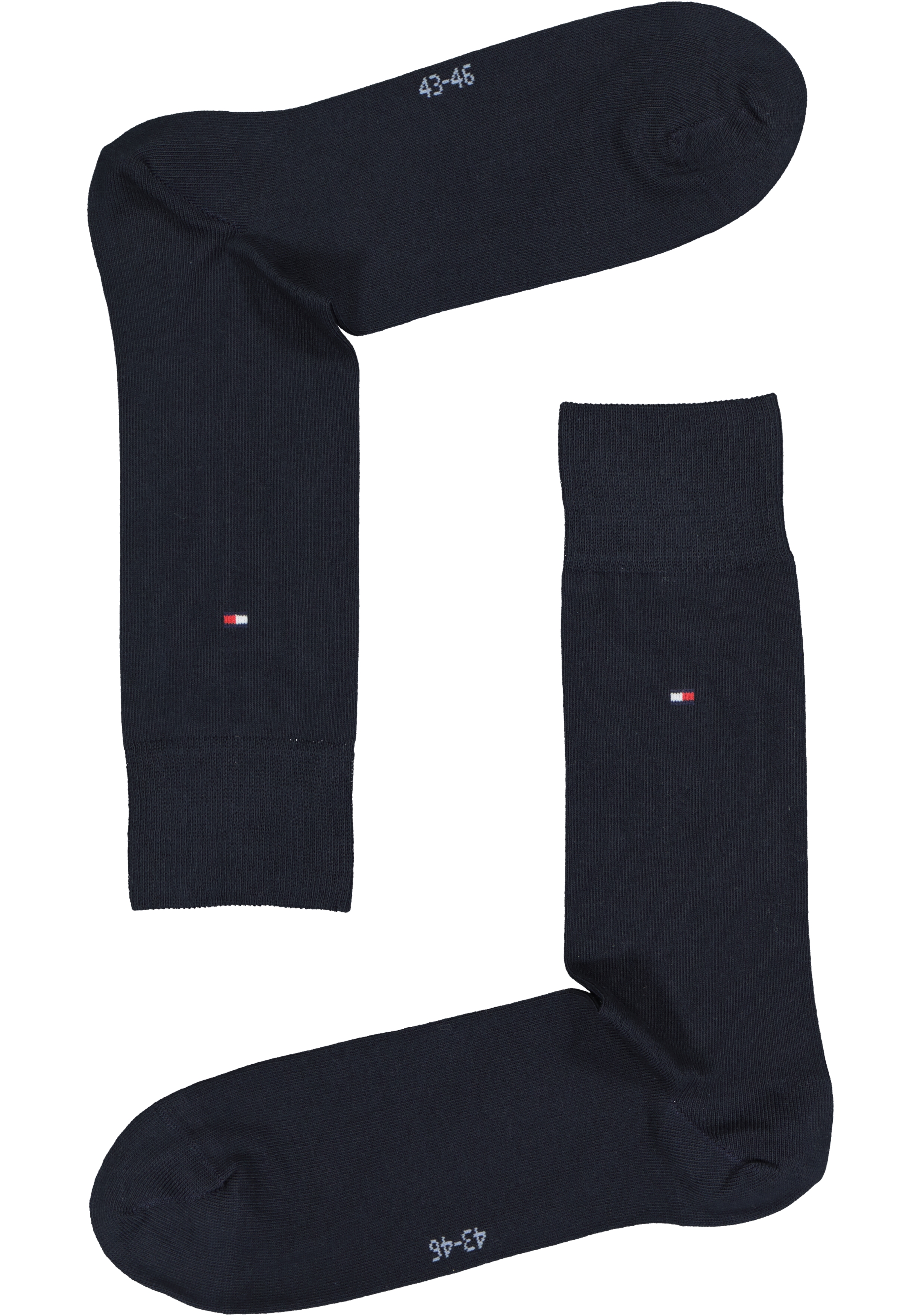 Tommy Hilfiger Rugby Stripe Socks (2-pack), herensokken katoen gestreept en uni, blauw