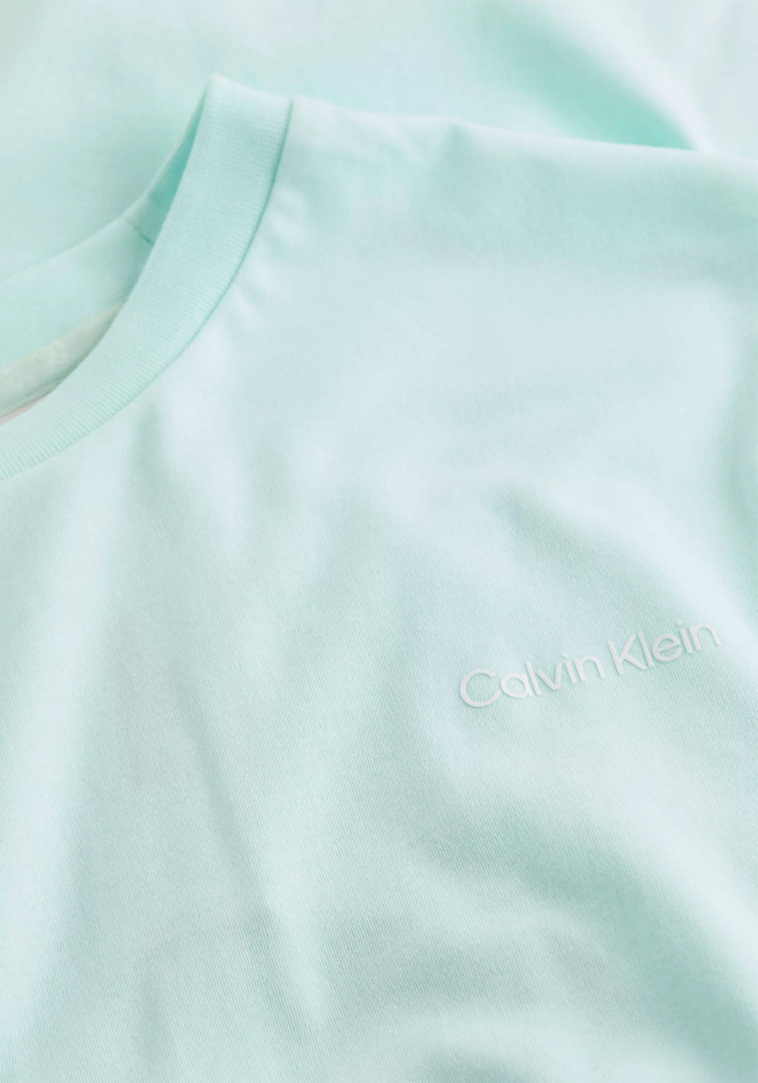 Calvin Klein Micro Logo Interlock T-shirt, heren T-shirt korte mouw O-hals, lichtgroen