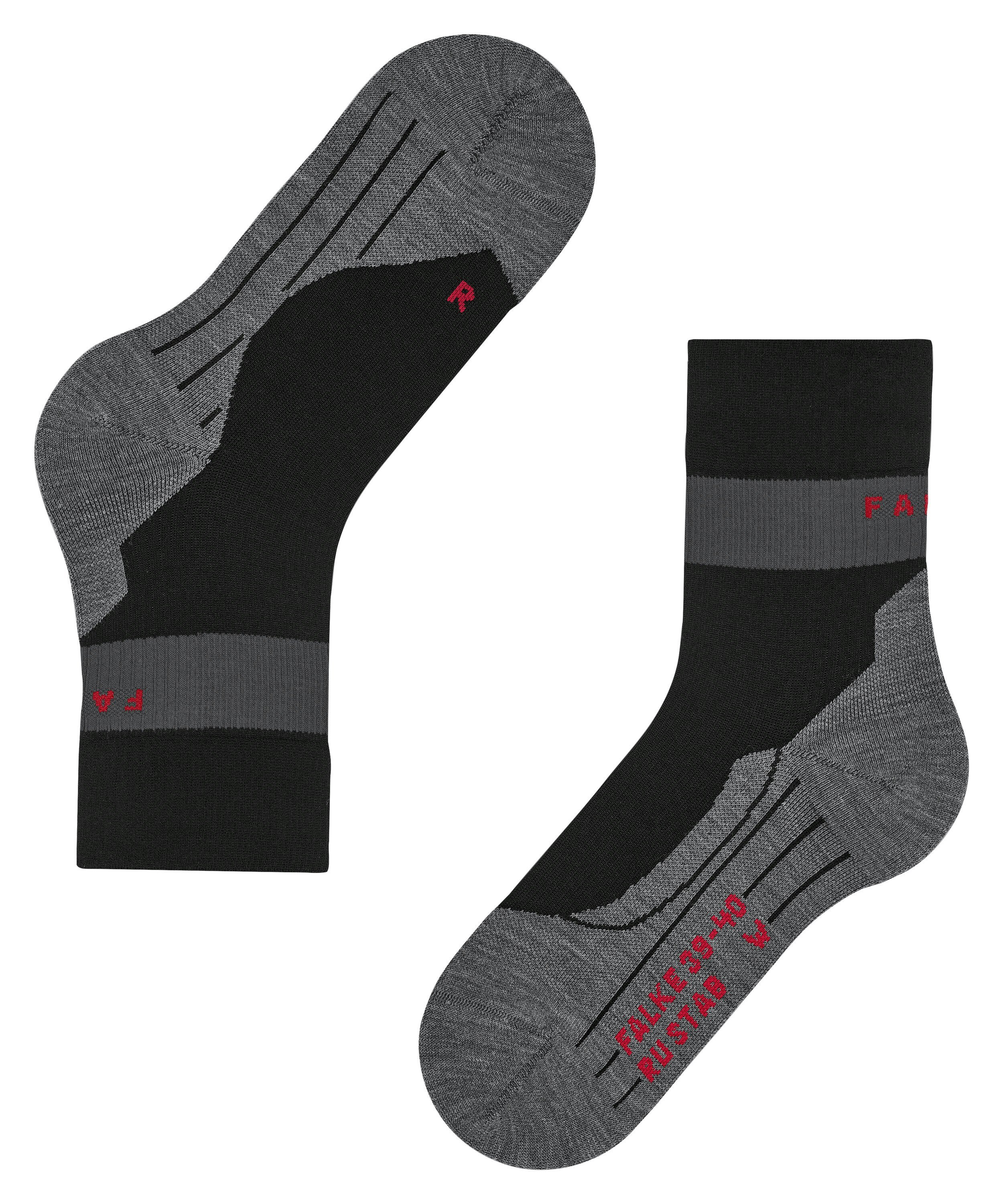 FALKE RU Compression Stabilizing dames running sokken, zwart (black-mix)