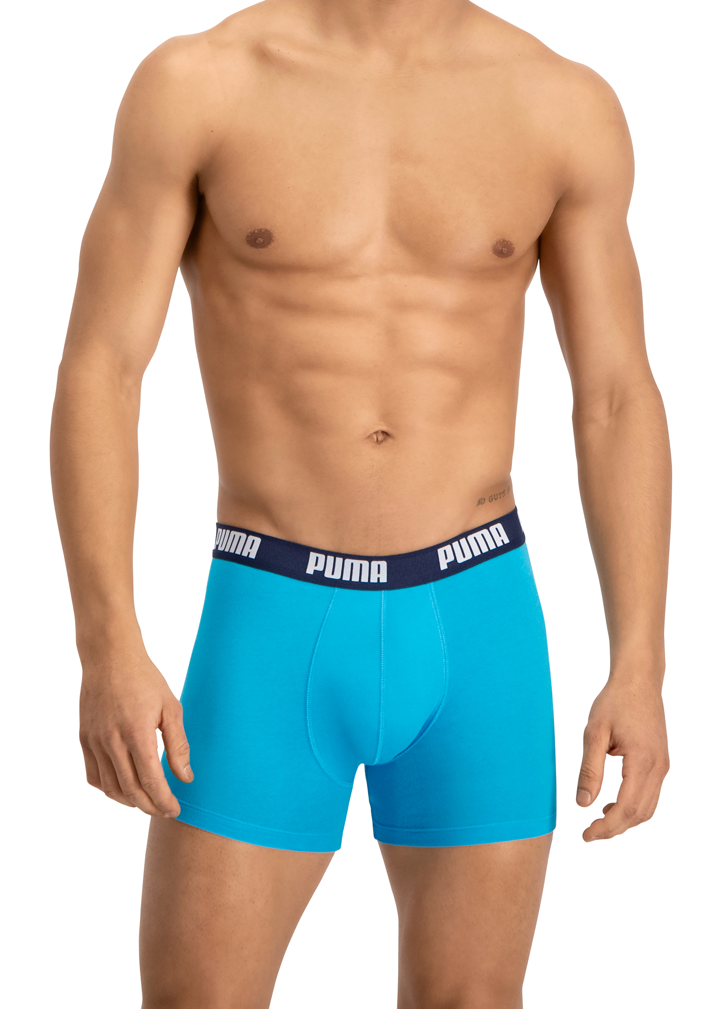 Puma Basic Boxer heren (2-pack), aqua en blauw