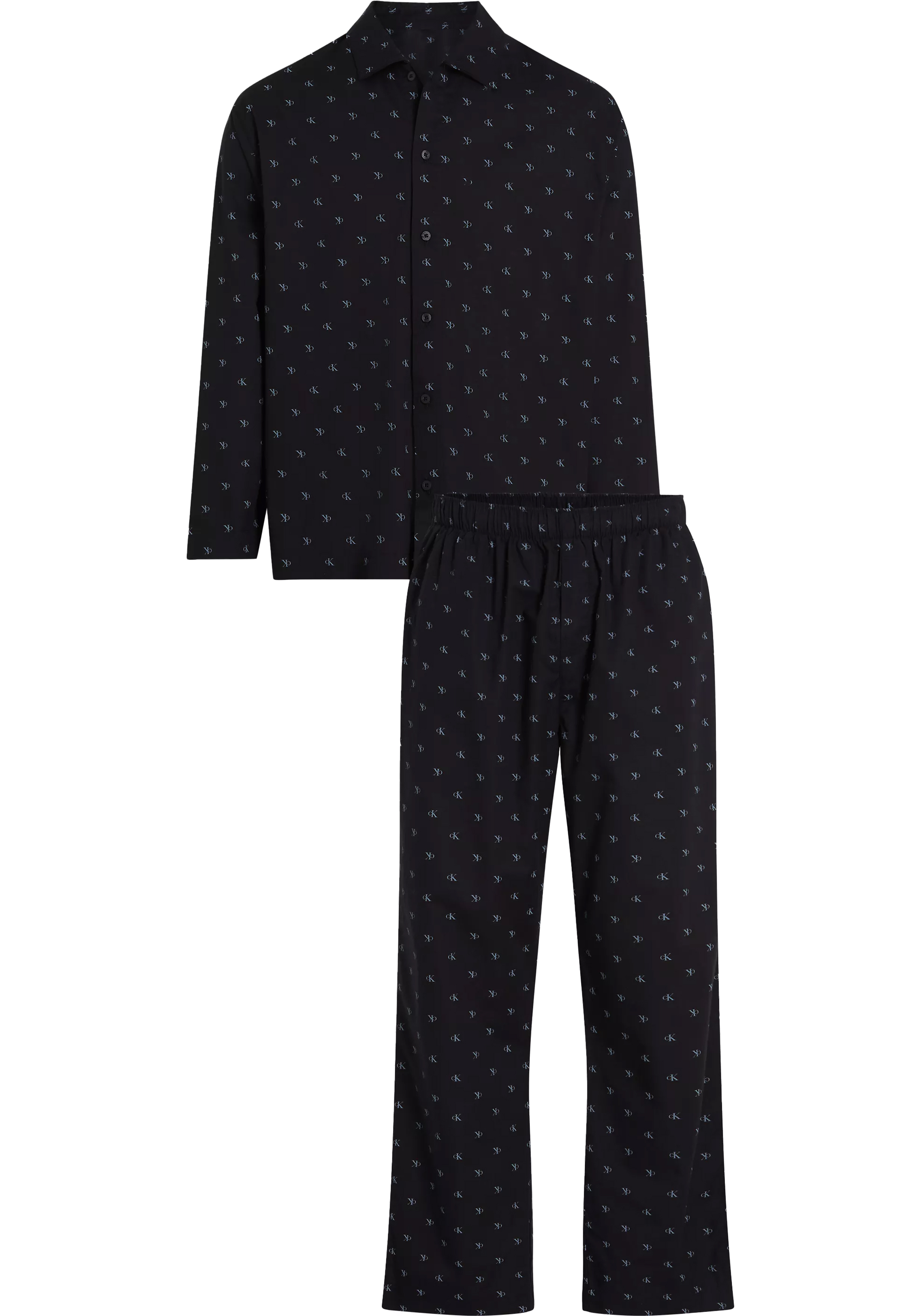 Calvin Klein heren pyjama met knoopjes, zwart dessin