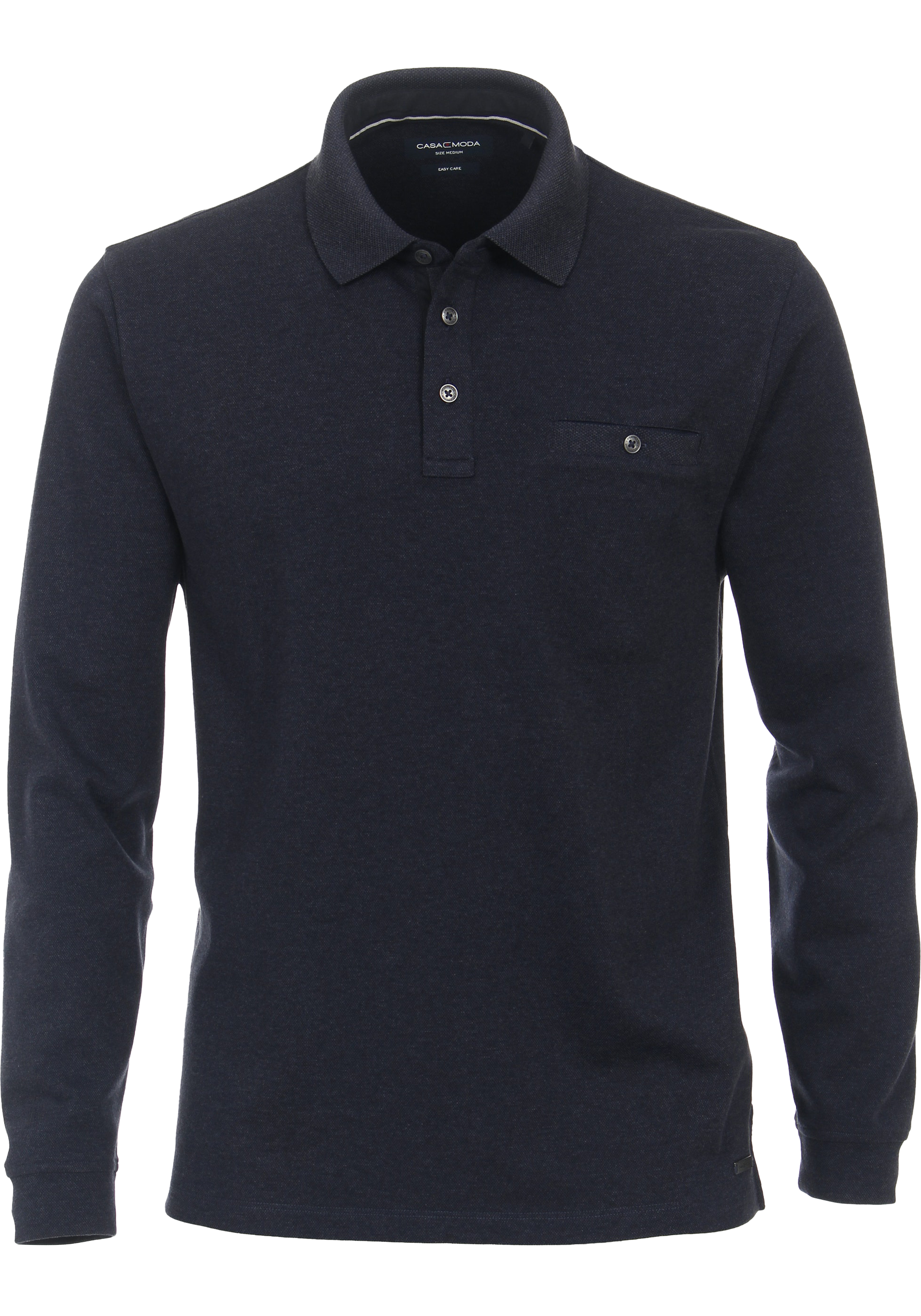 CASA MODA comfort fit polo lange mouw, blauw