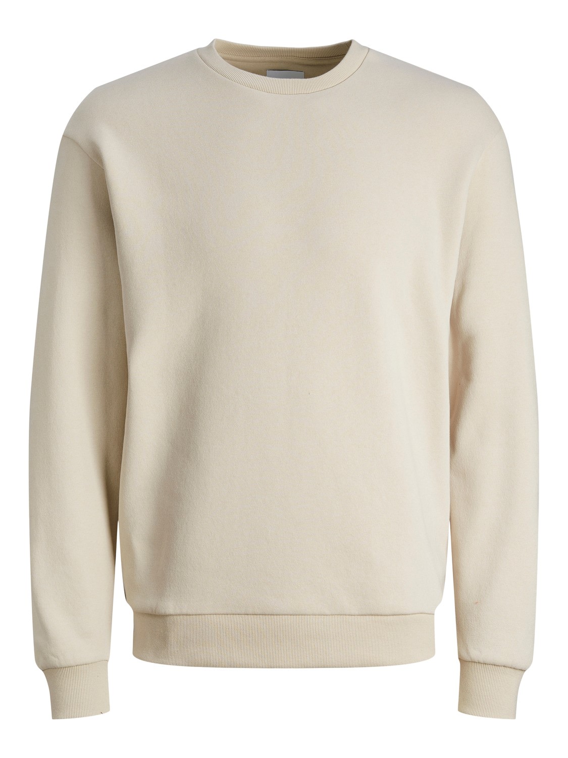 JACK & JONES Bradley sweat crew regular fit, heren sweatshirt katoenmengsel met O-hals, beige