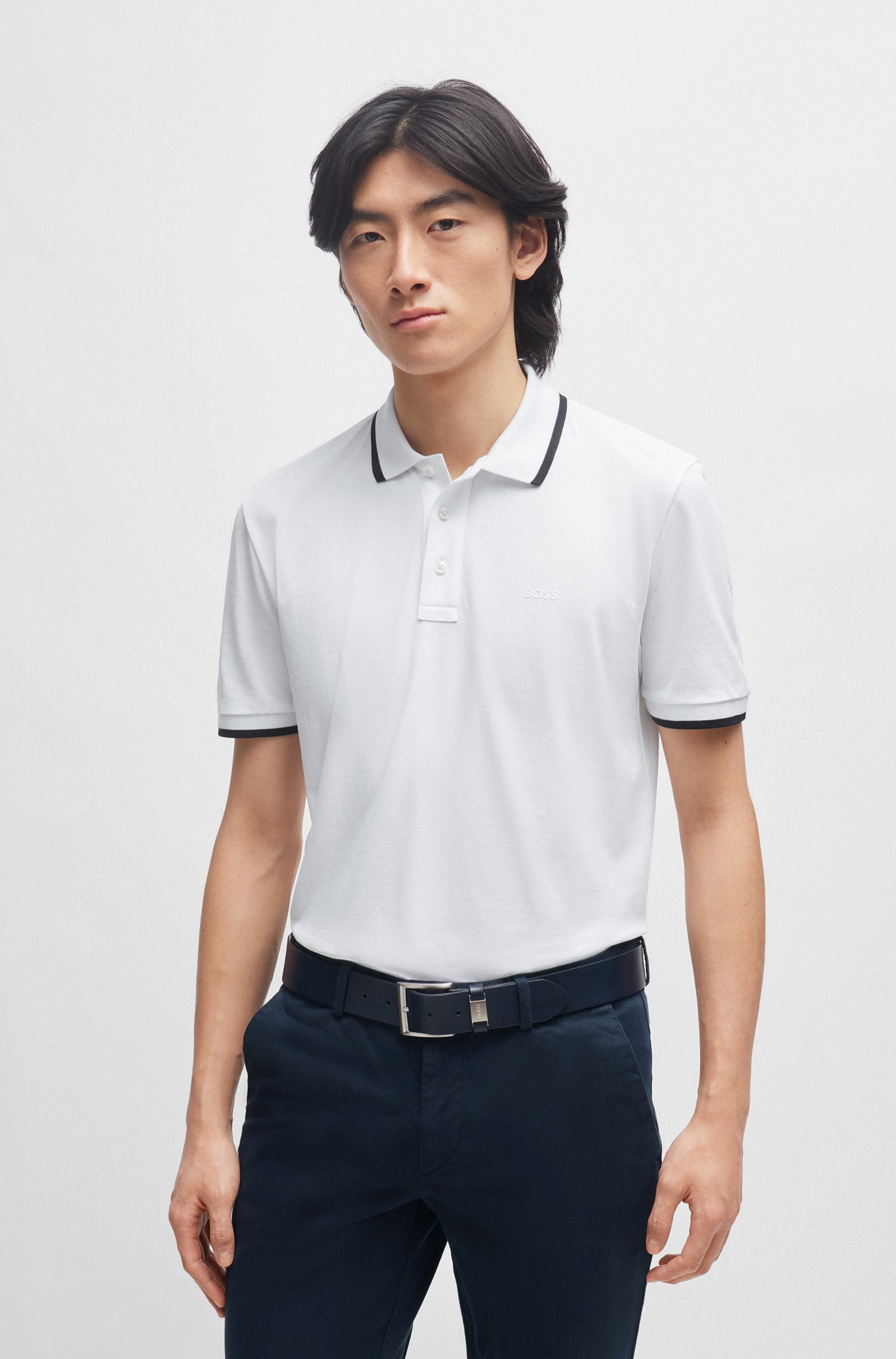 BOSS Parlay regular fit polo, pique, natuurlijk beige