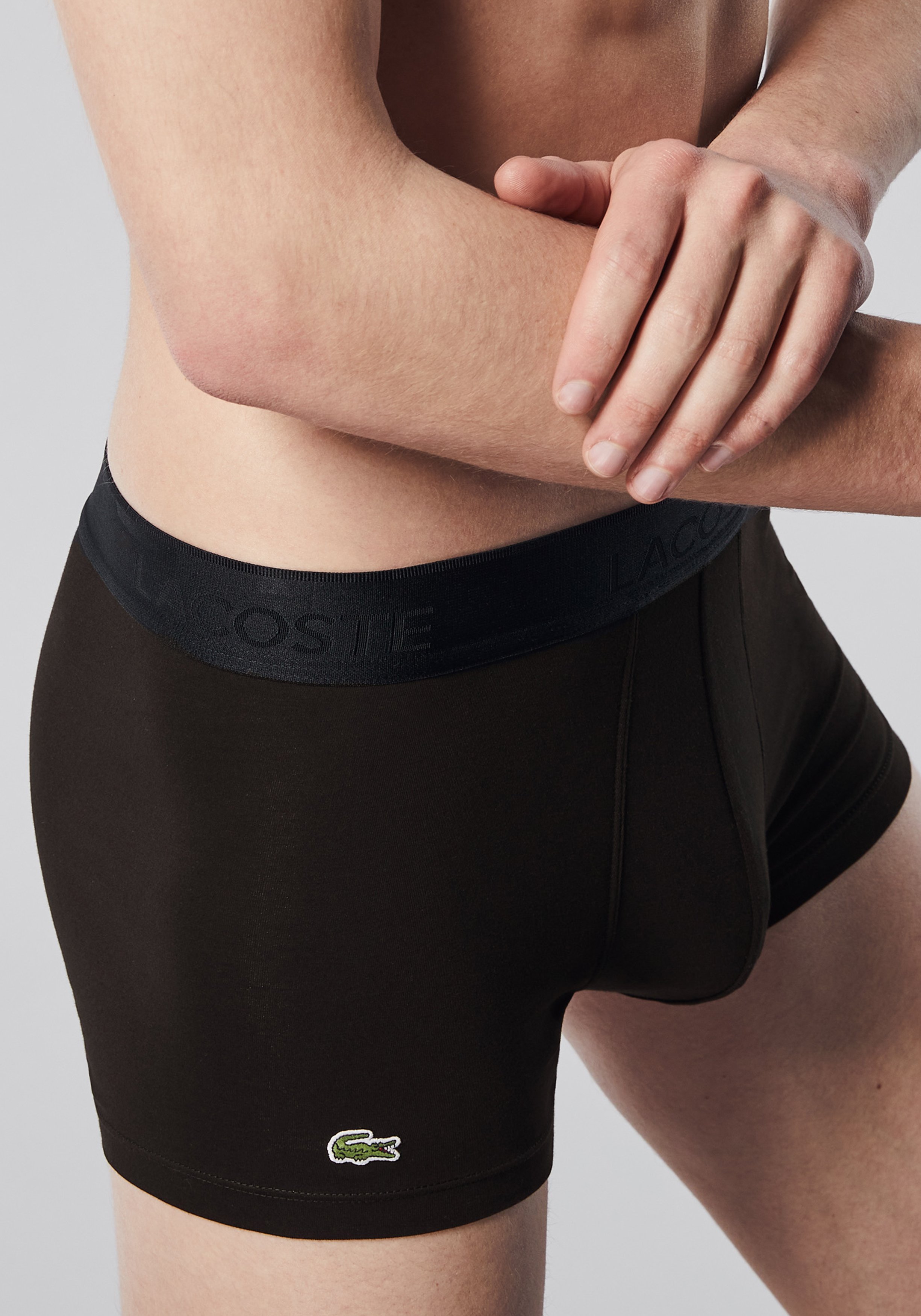 Lacoste Boxer Trunks (3-pack), heren boxers kort, zwart