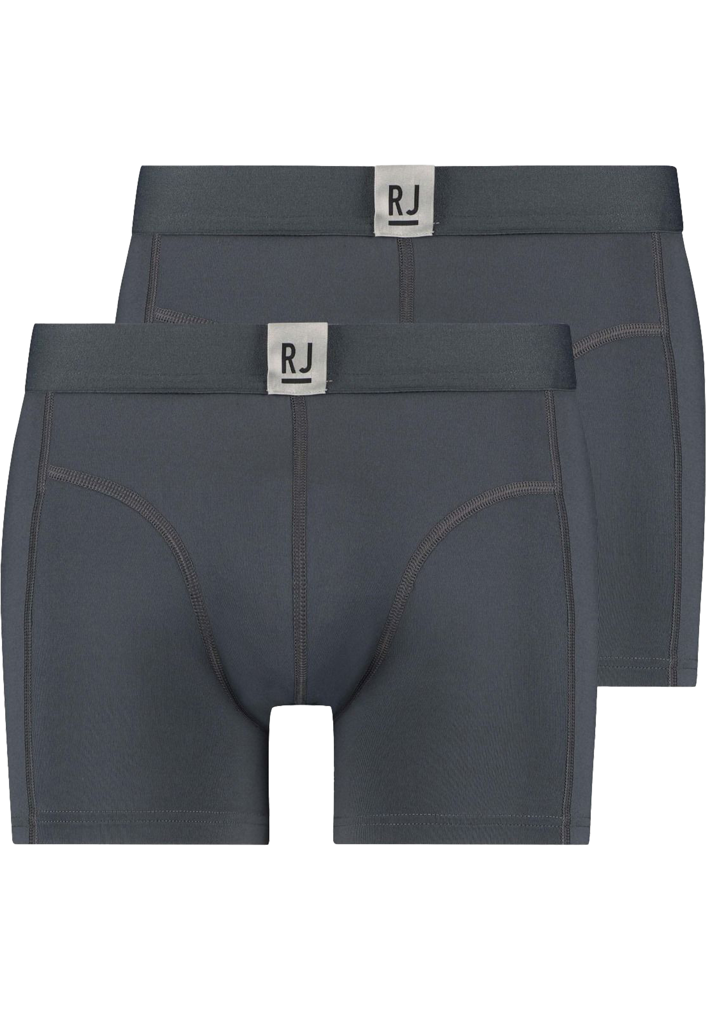 RJ Bodywear Pure Color Jort boxer (2-pack), heren boxer lang, grijs