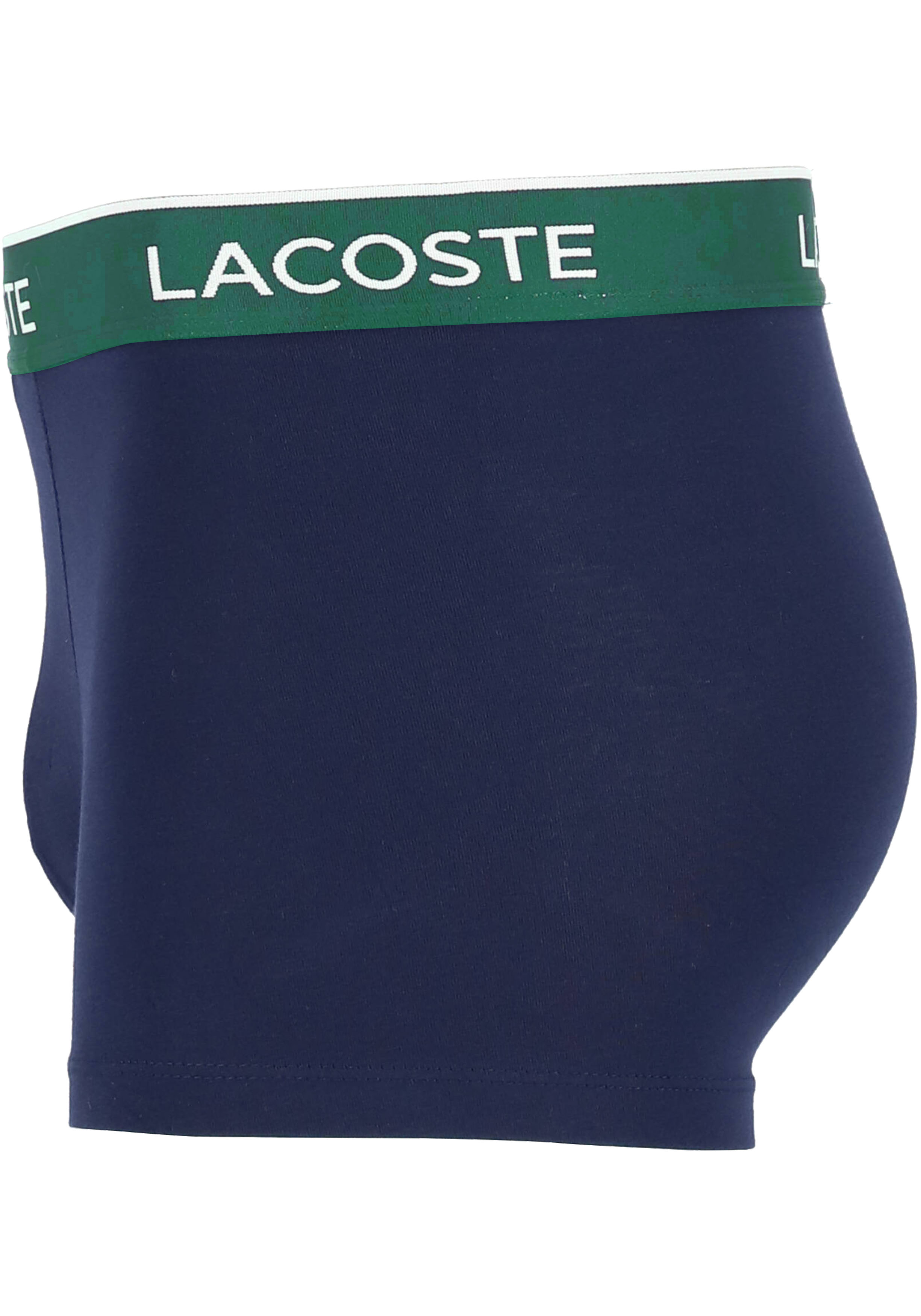 Lacoste Boxer Trunks (3-pack), heren boxers kort, blauw met gekleurde tailleband