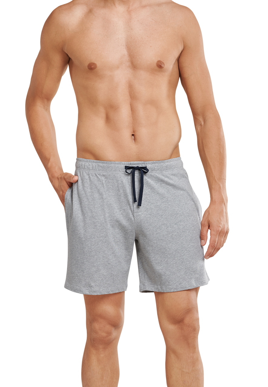 SCHIESSER Mix+Relax loungebroek kort, heren long boxer jersey grijs-melange